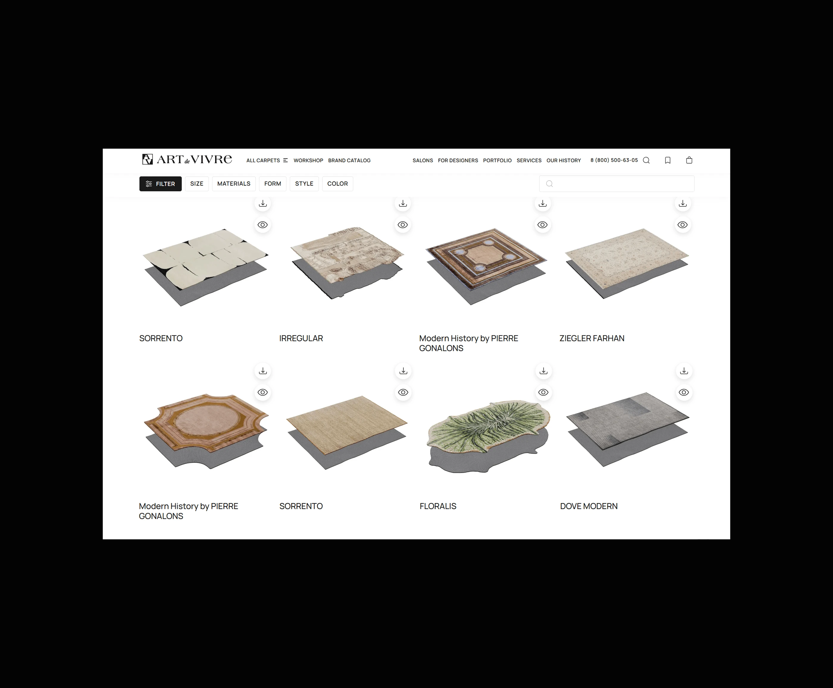 Art de Vivre — Digital Experience for a Carpet Brand — Изображение №10 — Интерфейсы на Dprofile