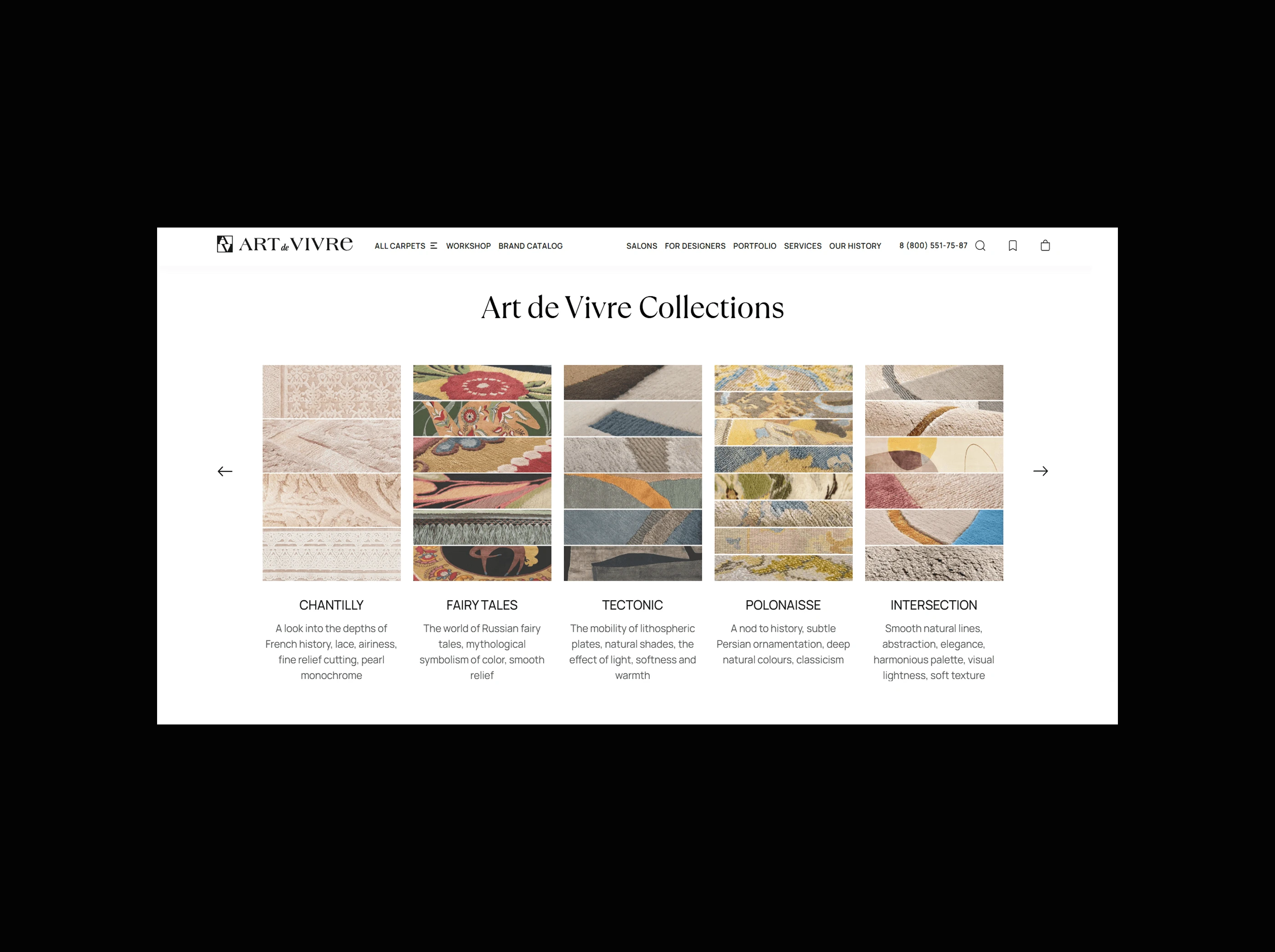 Art de Vivre — Digital Experience for a Carpet Brand — Изображение №3 — Интерфейсы на Dprofile