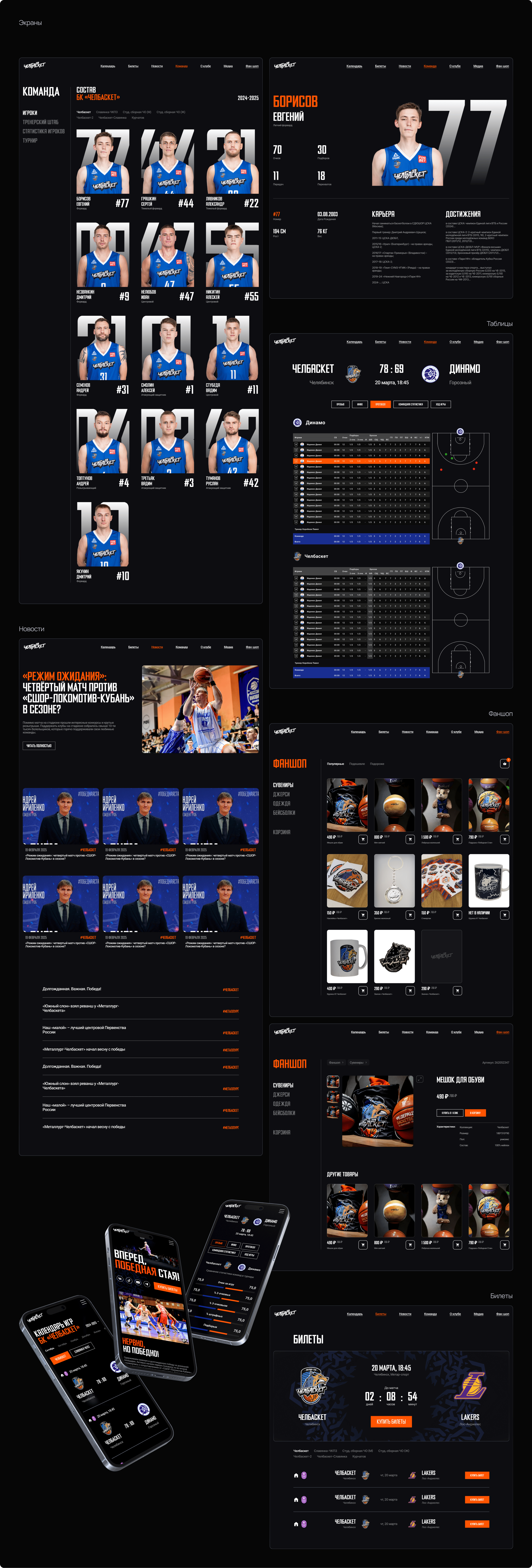 Редизайн сайта баскетбольного клуба «Челбаскет» — Изображение №5 — Интерфейсы на Dprofile