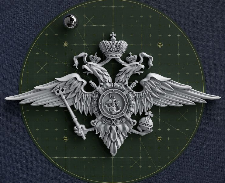 3D модель герба МВД РФ на Dprofile