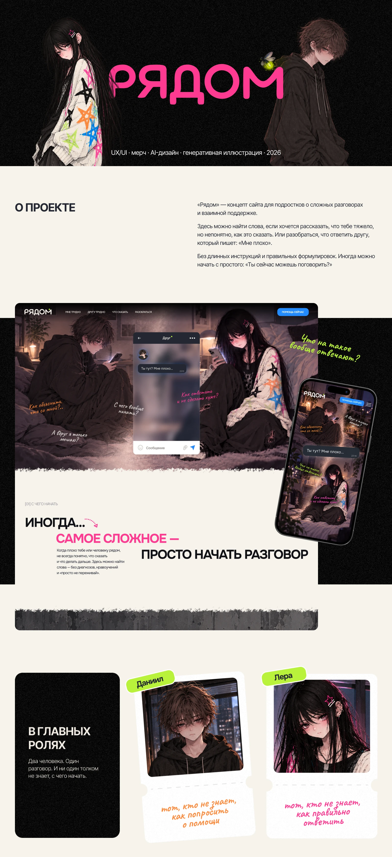 РЯДОМ — социальный веб-концепт для подростков — Изображение №1 — Интерфейсы, Иллюстрация на Dprofile