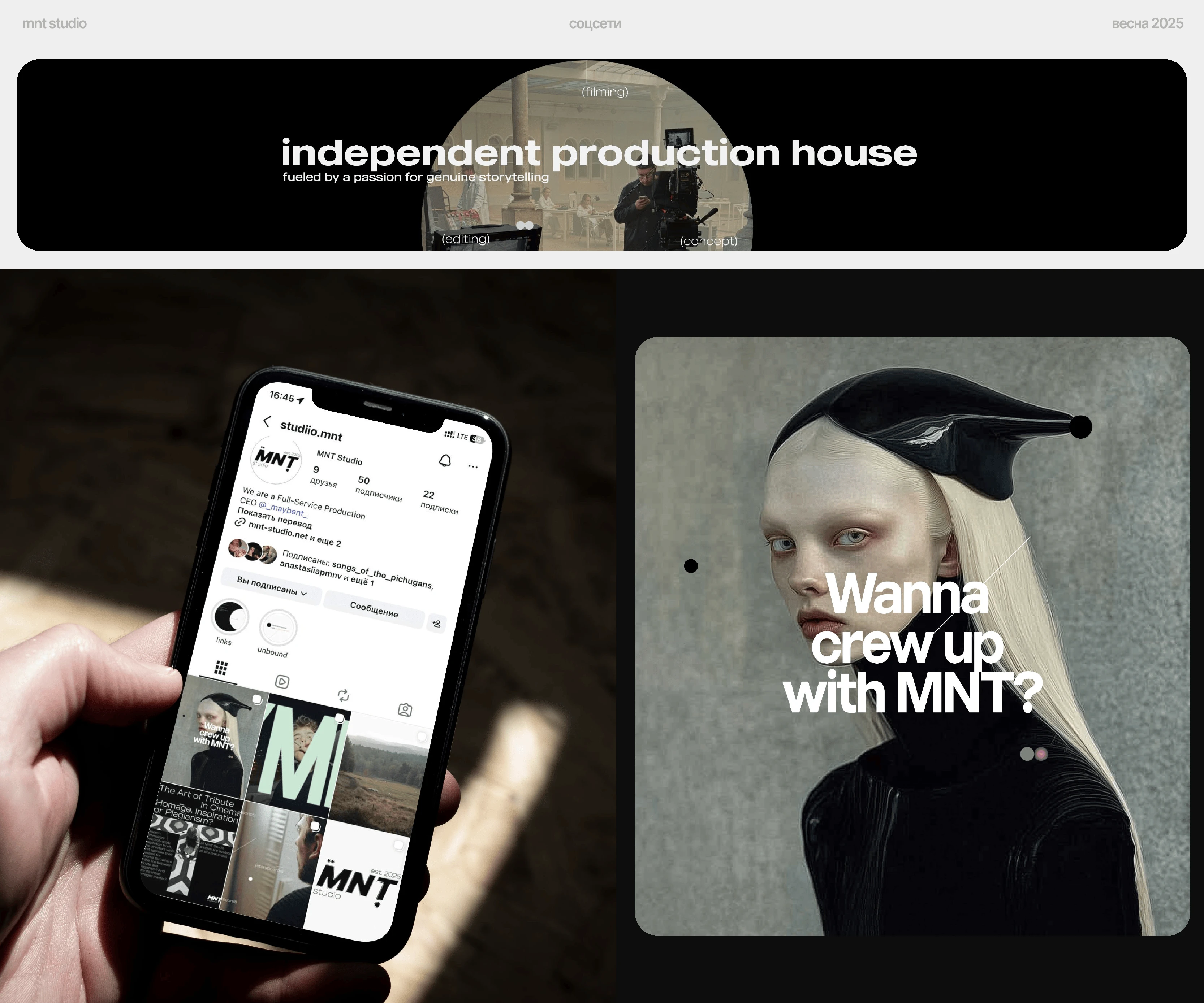 MNT студия видеопродакшена I айдентика, сайт — Изображение №9 — Интерфейсы, Брендинг на Dprofile