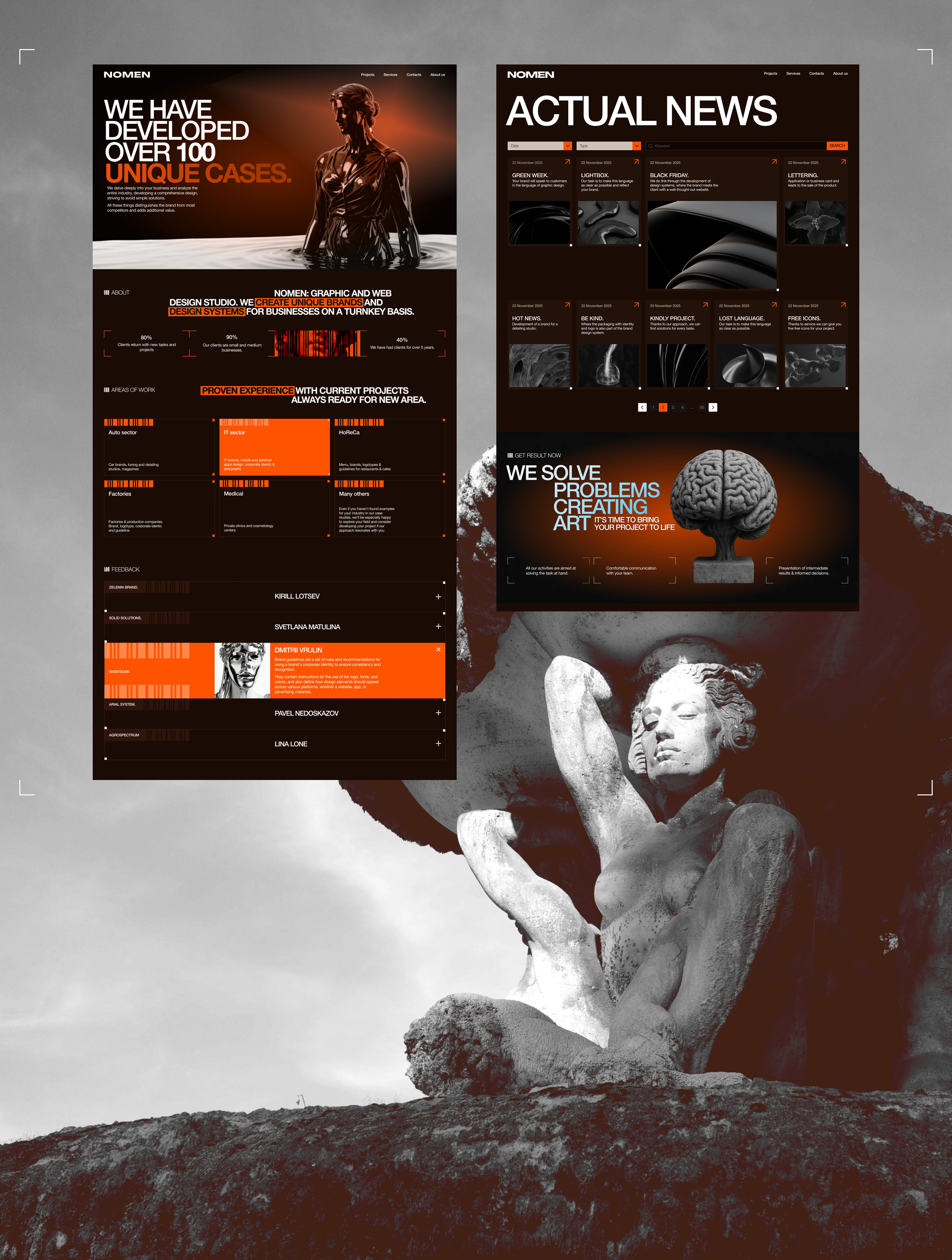 NOMEN | UX/UI | CORPORATE WEBSITE — Изображение №13 — Интерфейсы, Брендинг на Dprofile