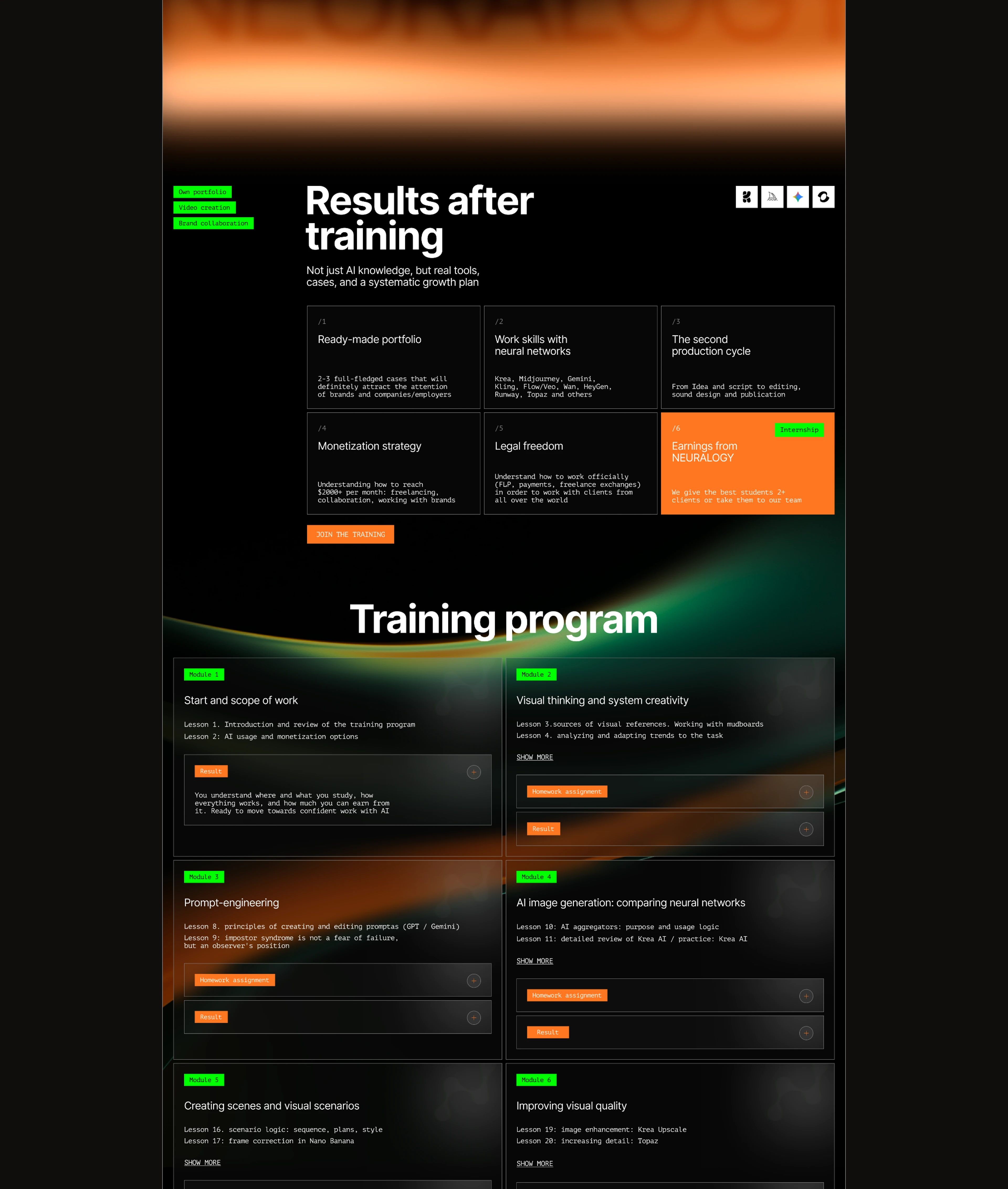 NEURALOGY | Landing page design | AI education — Изображение №5 — Интерфейсы на Dprofile