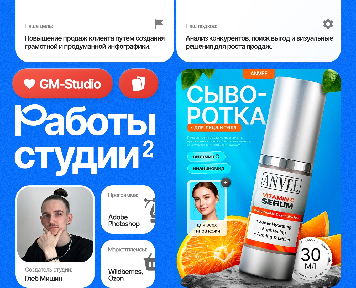 Дизайн карточек для Wildberries, Ozon | Инфографика на Dprofile