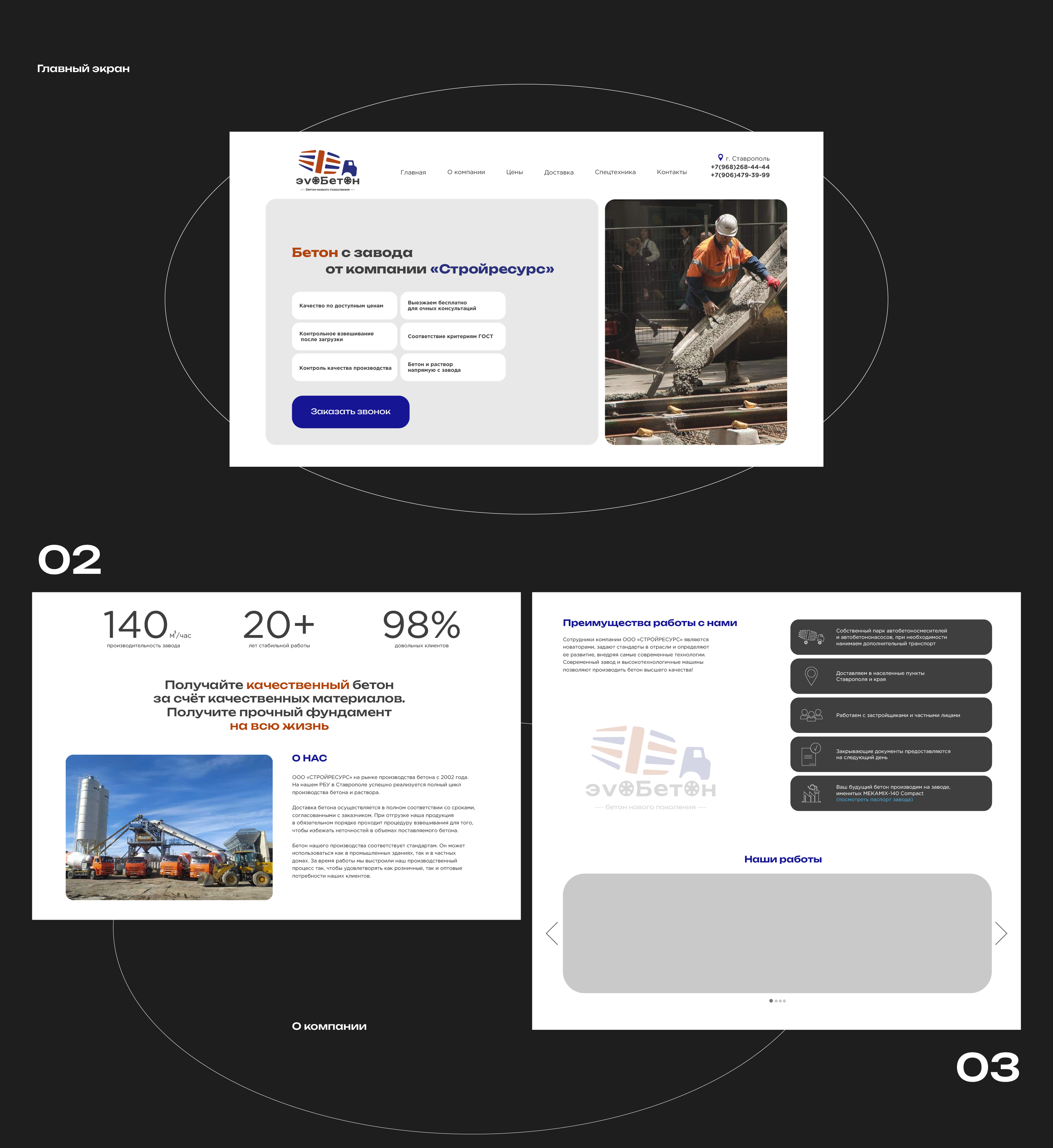 эvоБетон |Ребрендинг бетонной компании — Изображение №2 — Интерфейсы, Брендинг на Dprofile