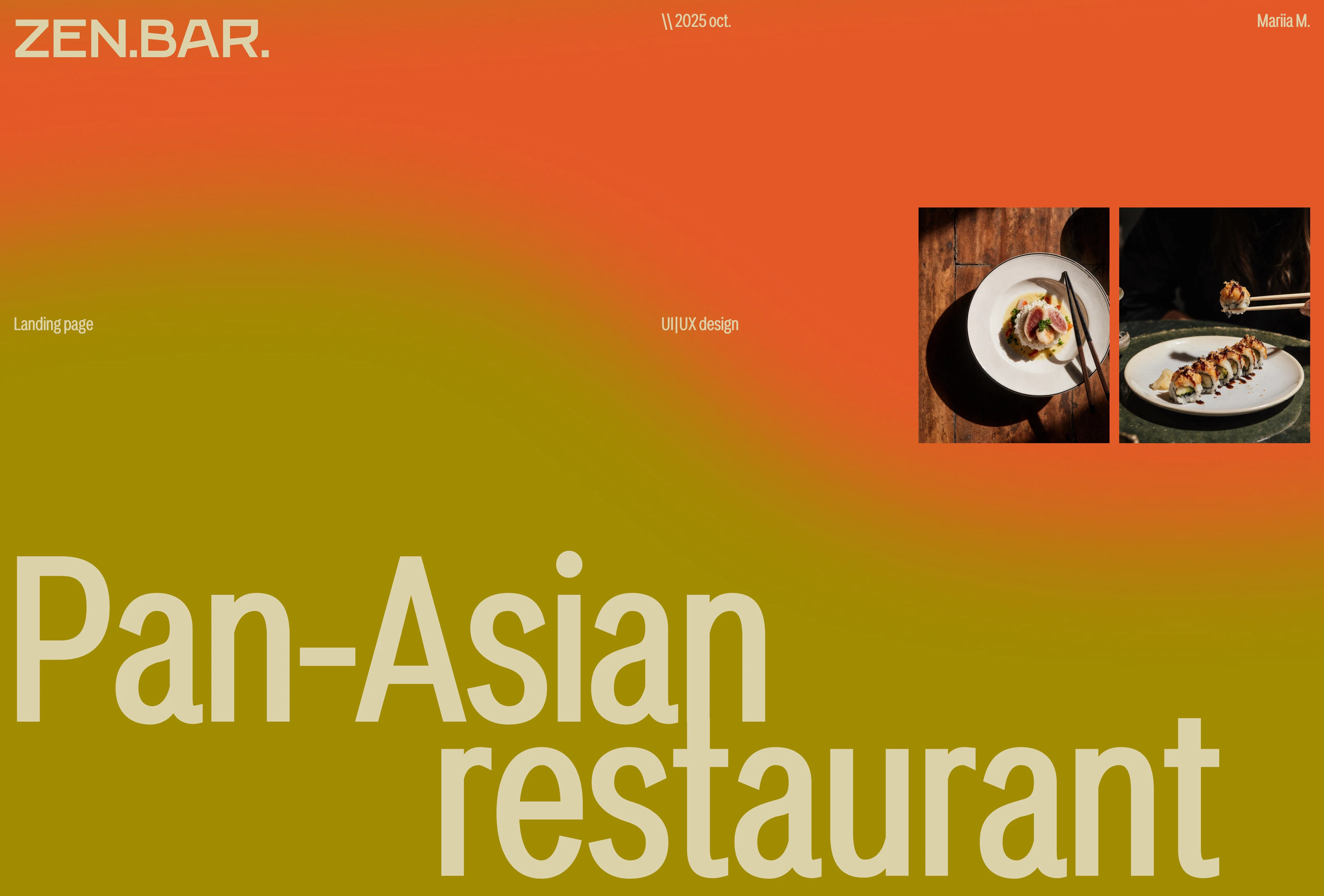 Zen.Bar | Landing Page for Pan-asian Restaurant — Изображение №1 — Интерфейсы, Анимация на Dprofile