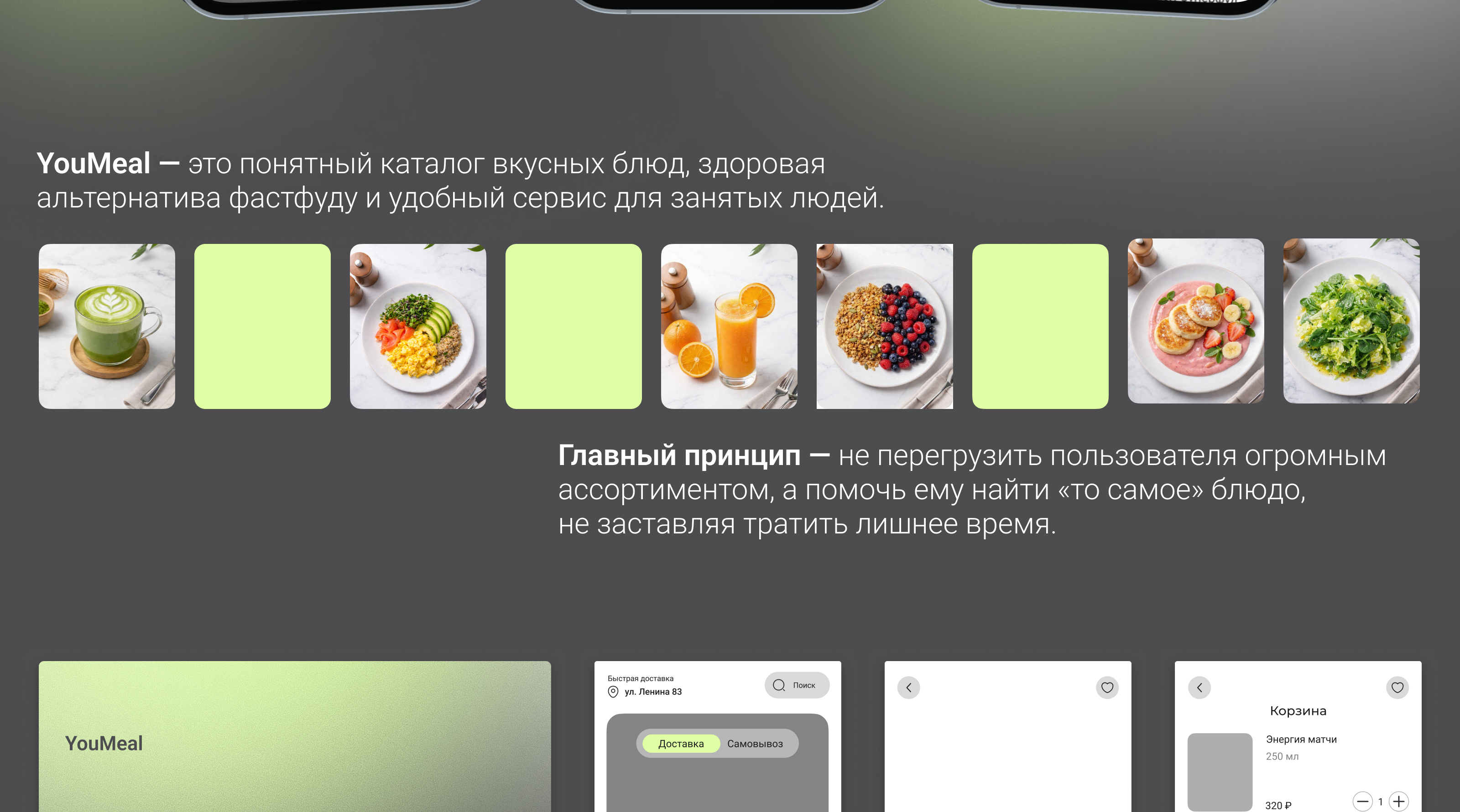 Дизайн приложения для сервиса доставки готовой еды YouMeal — Изображение №2 — Интерфейсы на Dprofile