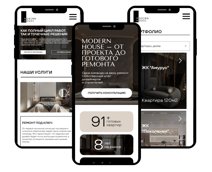 Редизайн сайта студии дизайна интерьера на Dprofile