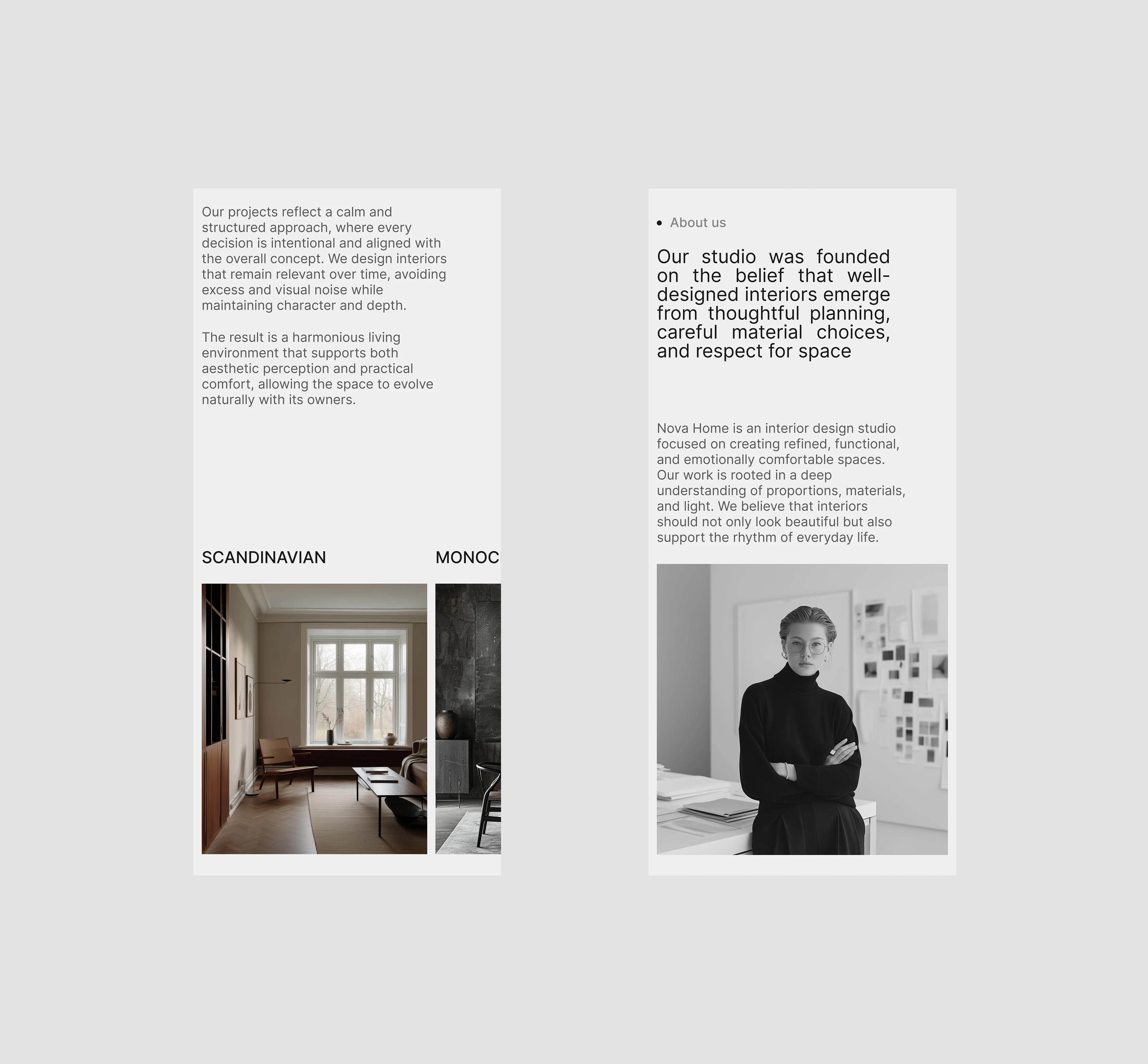 NOVA HOME | Landing page for Interior Design Studio — Изображение №10 — Интерфейсы на Dprofile