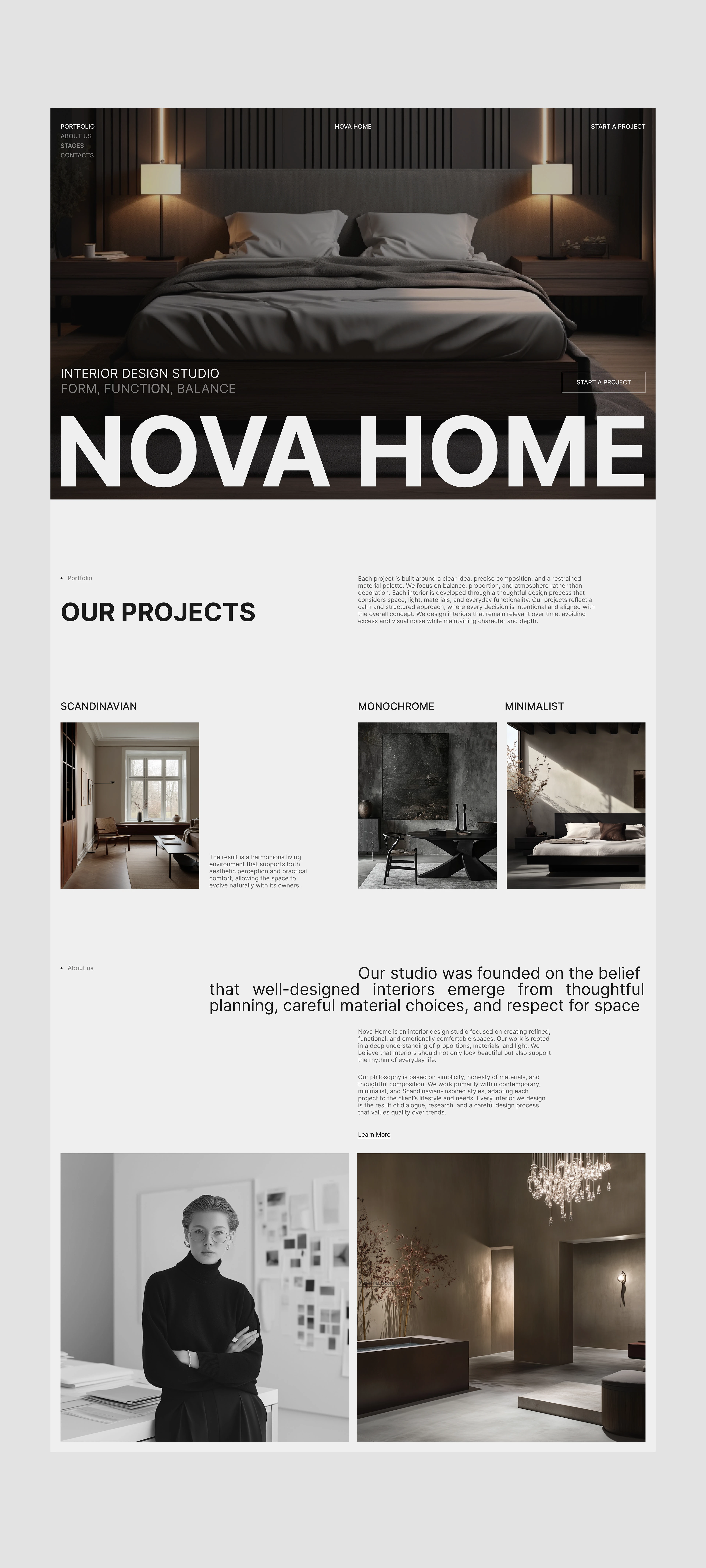 NOVA HOME | Landing page for Interior Design Studio — Изображение №4 — Интерфейсы на Dprofile