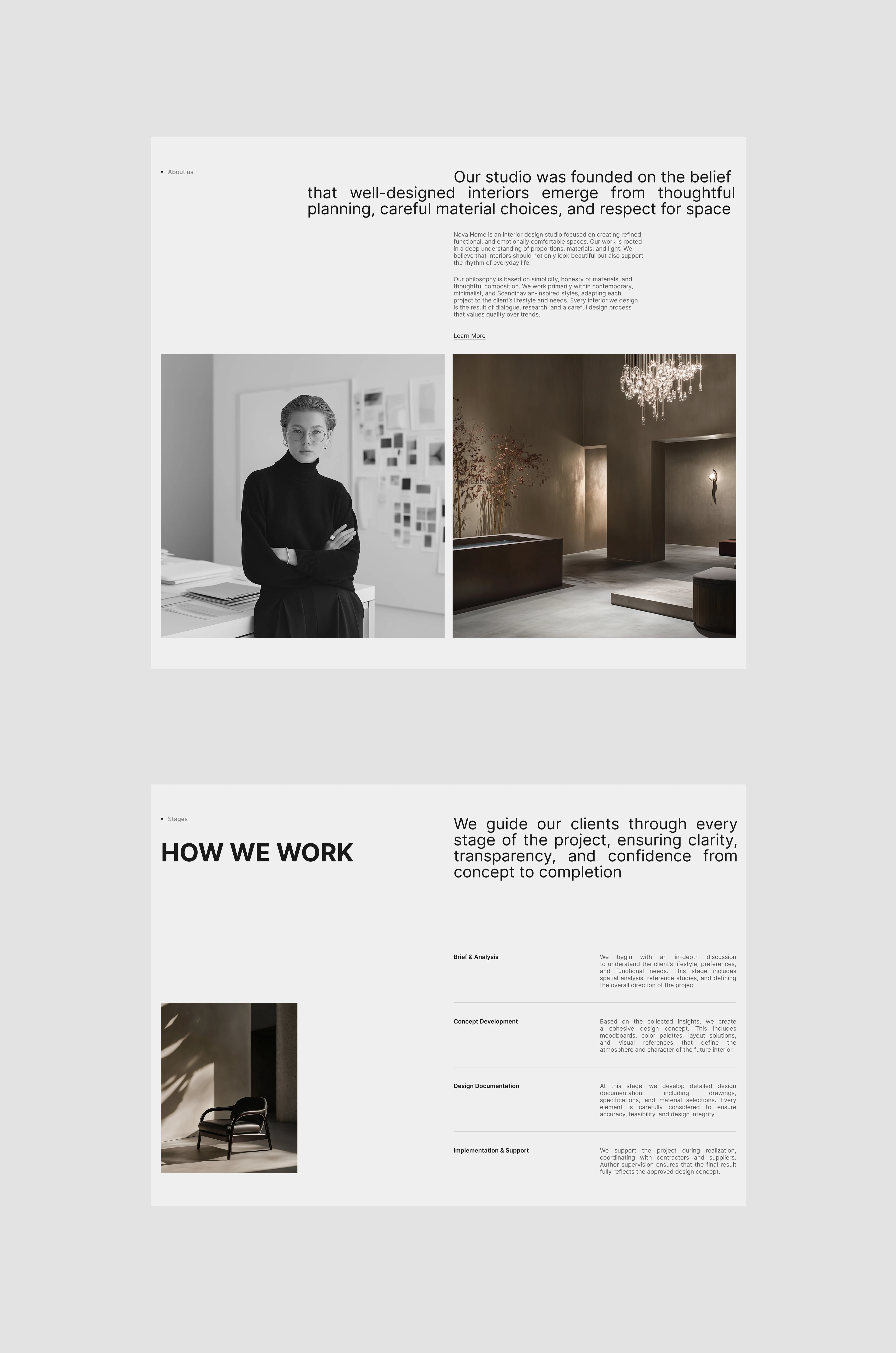 NOVA HOME | Landing page for Interior Design Studio — Изображение №8 — Интерфейсы на Dprofile