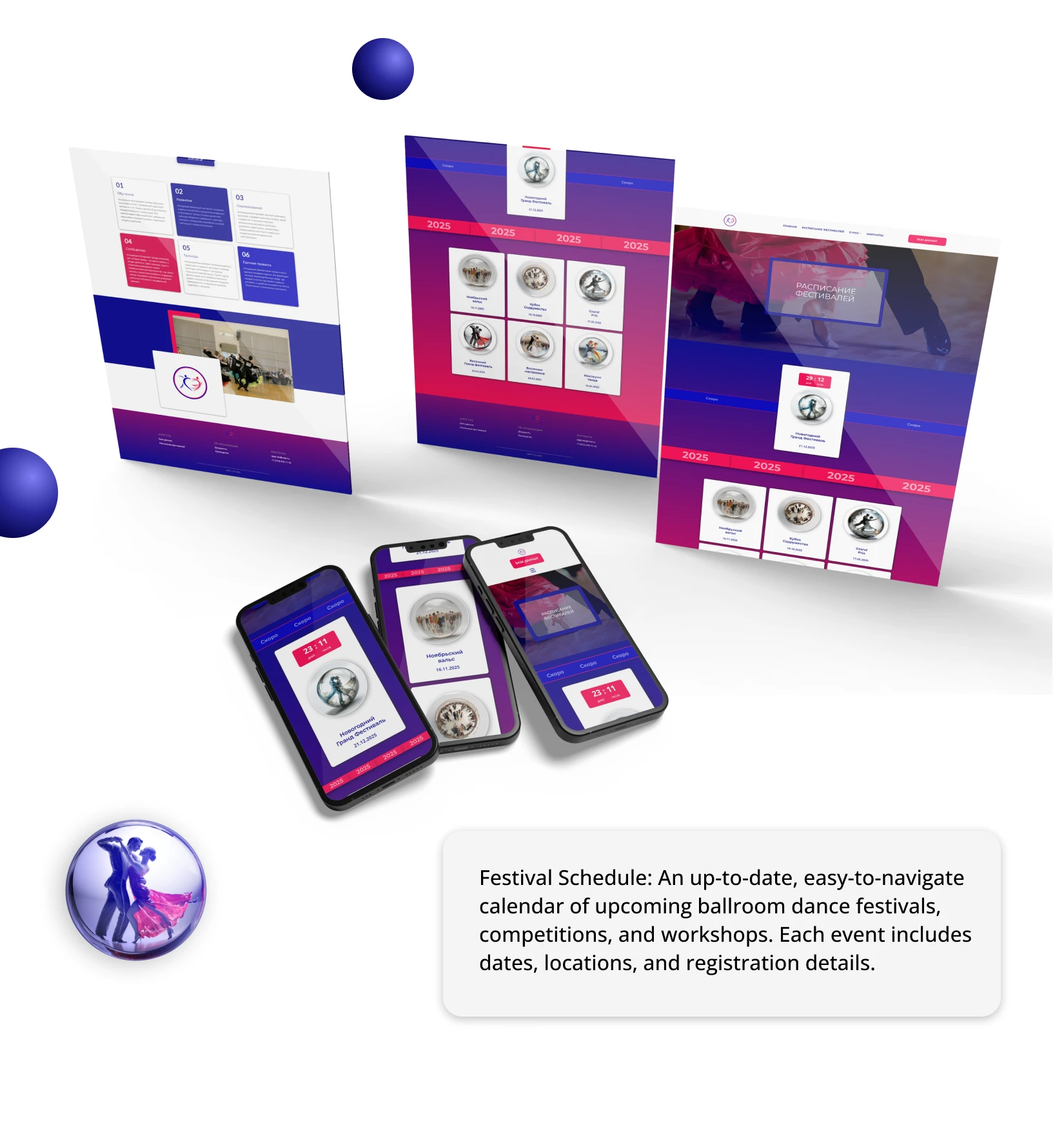 Адаптивный веб-сайт для Ассоциации преподавателей танца — Изображение №5 — Интерфейсы на Dprofile