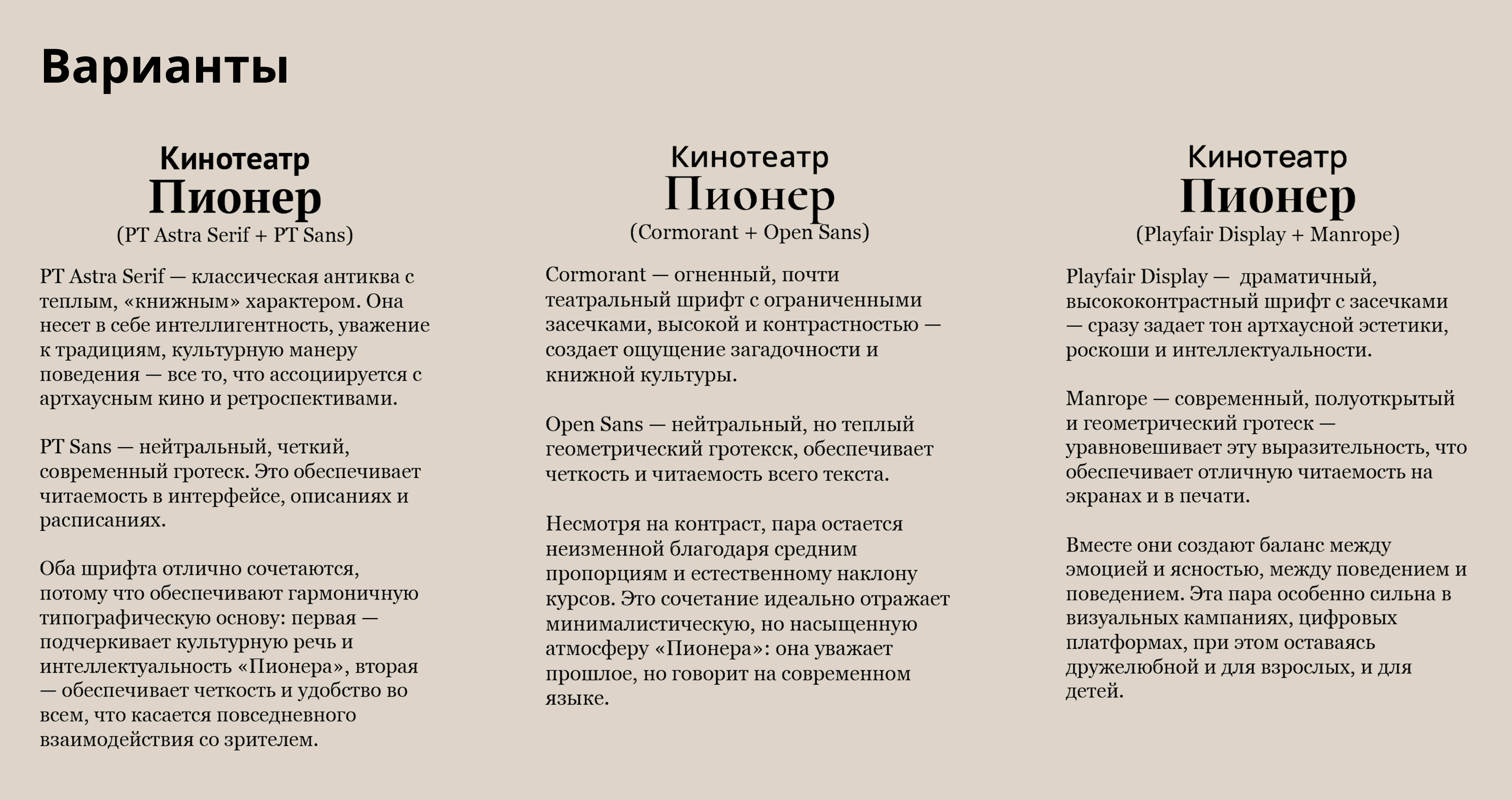 Шрифтовая пара для кинотеатра Пионер — Изображение №8 — Брендинг, Графика на Dprofile