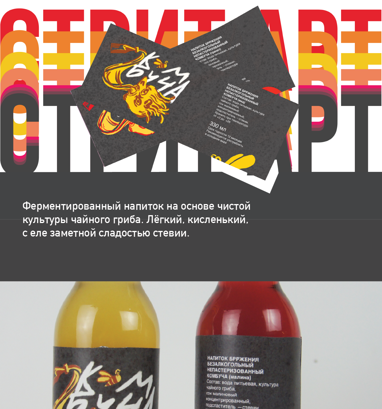 Комбуча в стиле стрит арта — Изображение №1 — Брендинг, Графика на Dprofile