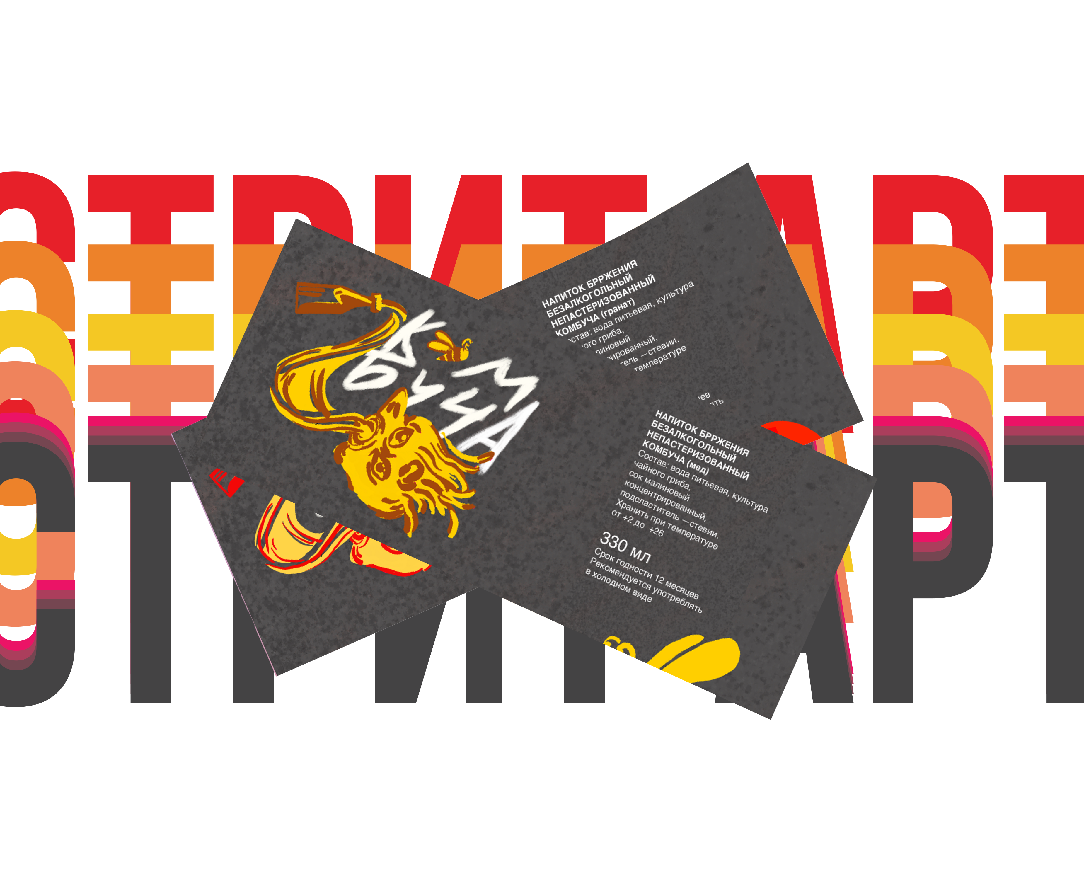 Комбуча в стиле стрит арта — Брендинг, Графика на Dprofile