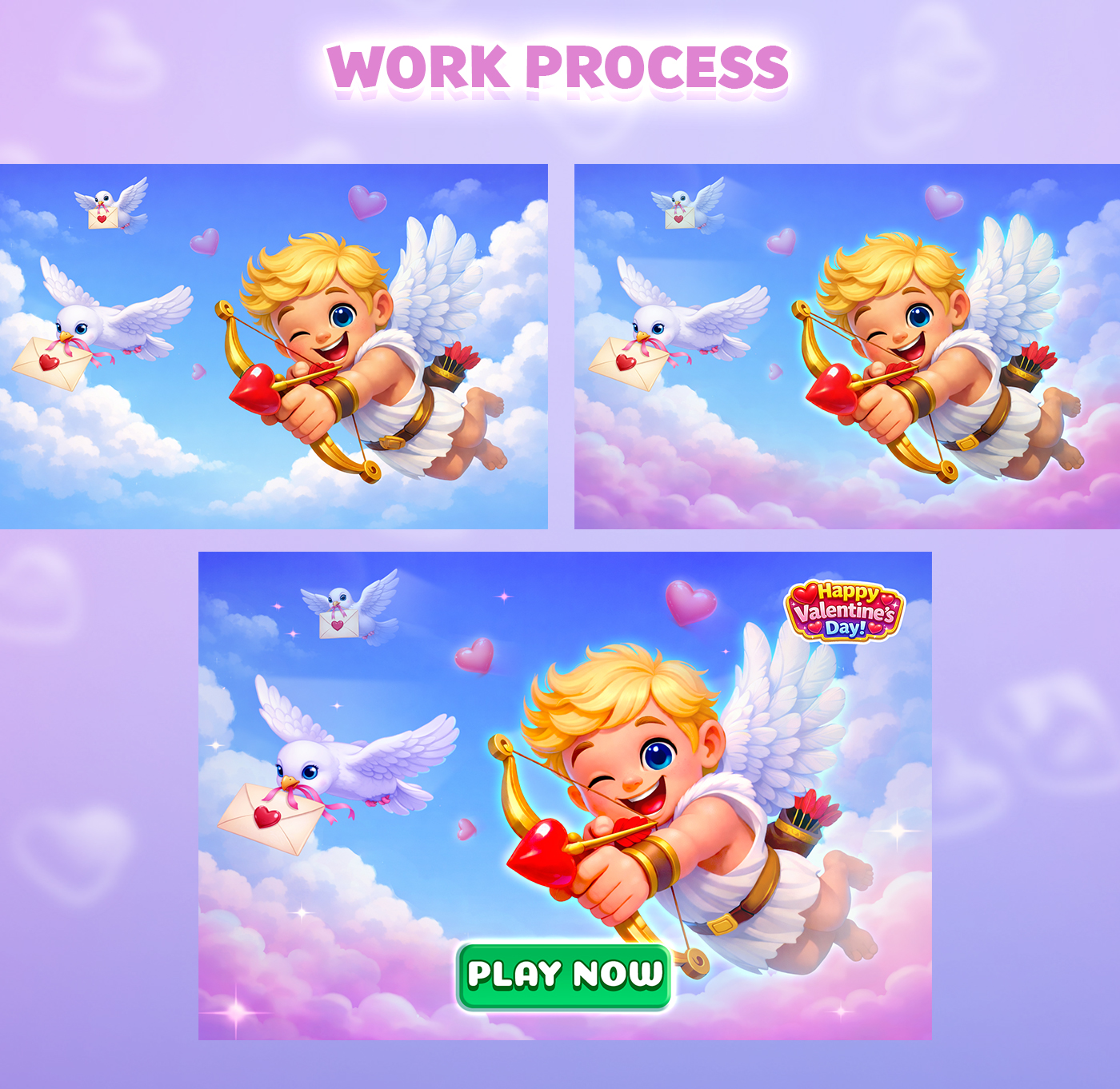 Valentine’s Cupid - Game Landing Screen (AI) — Изображение №5 — Интерфейсы, Иллюстрация на Dprofile