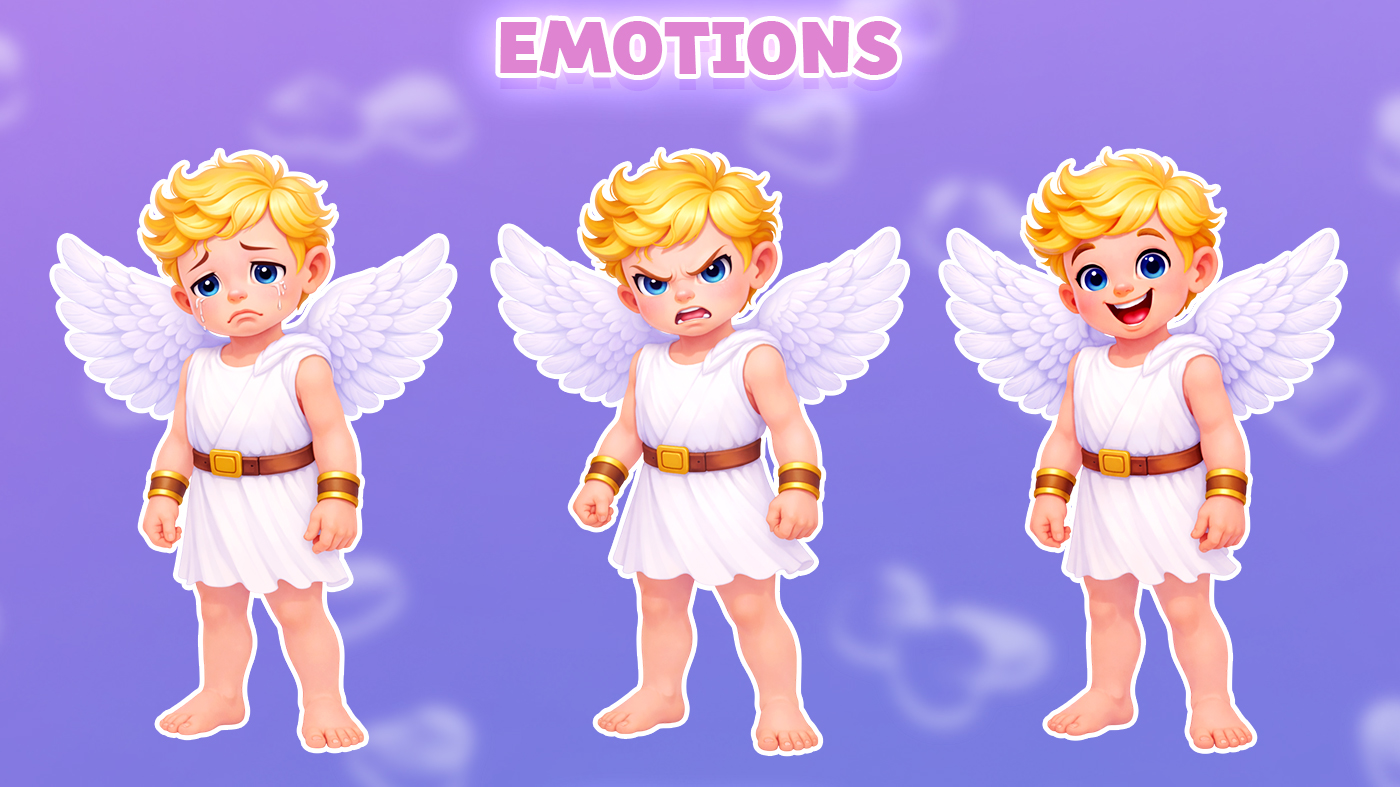 Valentine’s Cupid - Game Landing Screen (AI) — Изображение №2 — Интерфейсы, Иллюстрация на Dprofile