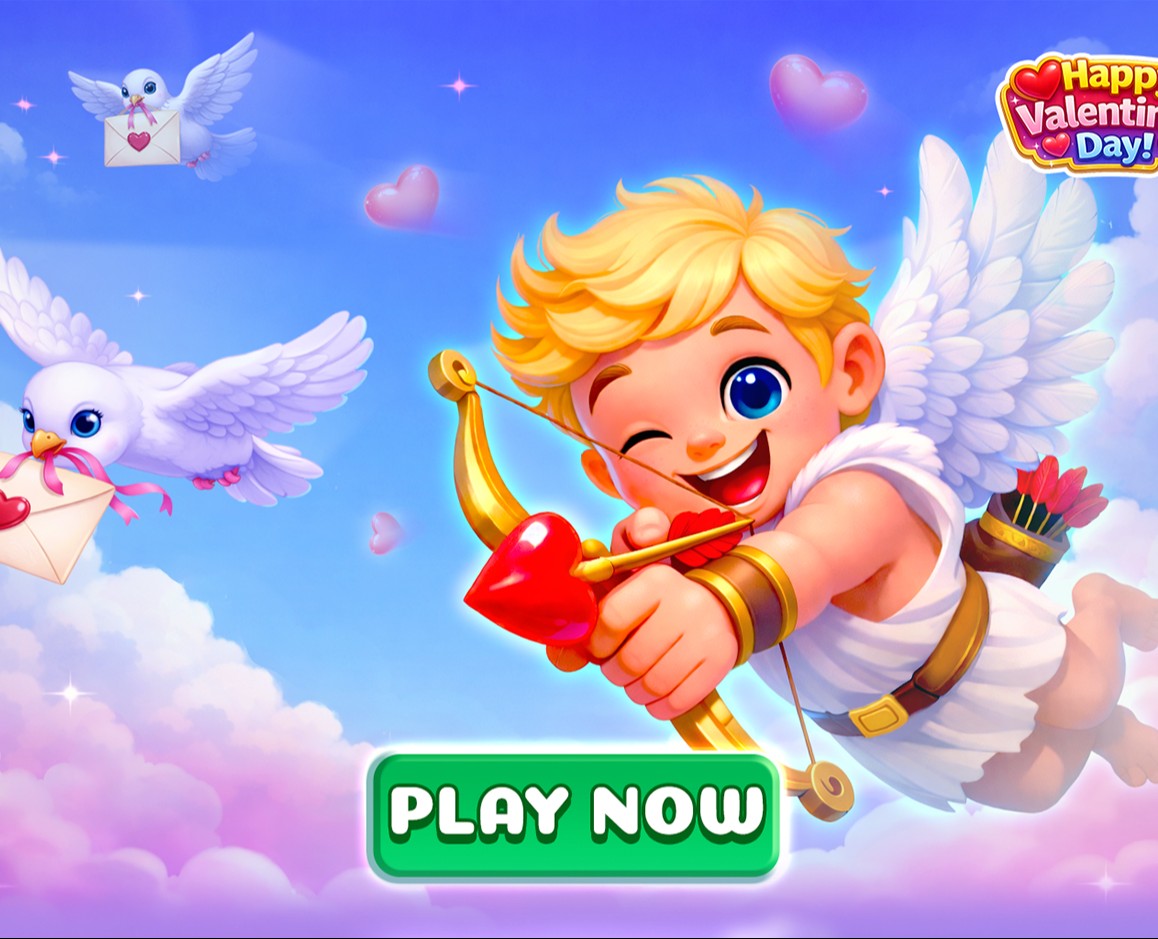 Valentine’s Cupid - Game Landing Screen (AI) — Интерфейсы, Иллюстрация на Dprofile