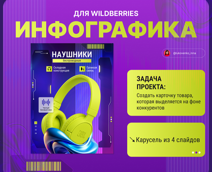 Инфографика для маркетплейсов наушники — Графика, Маркетинг на Dprofile