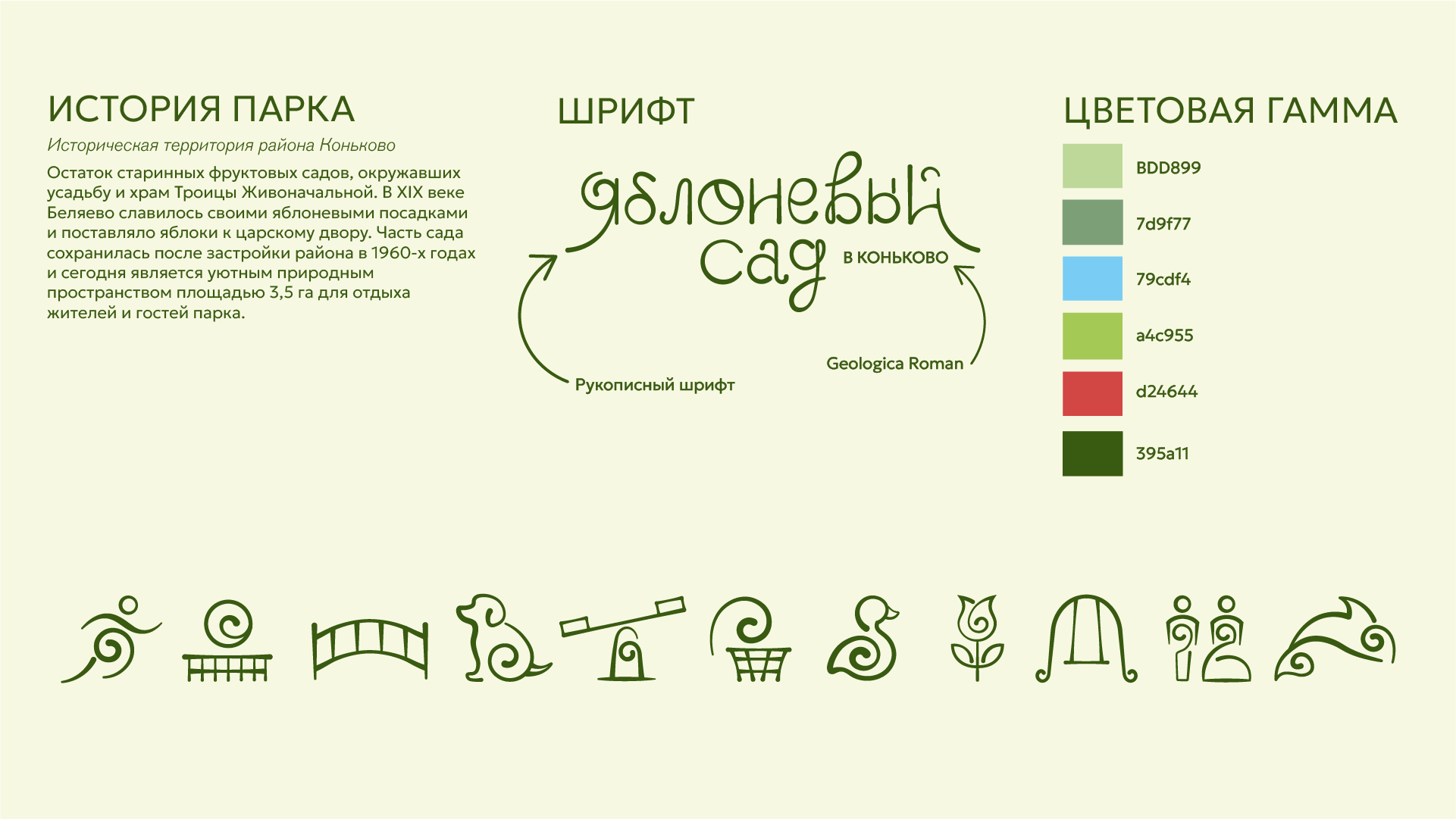 Айдентика парка "ЯБЛОНЕВЫЙ САД" — Изображение №2 — Брендинг, Графика на Dprofile