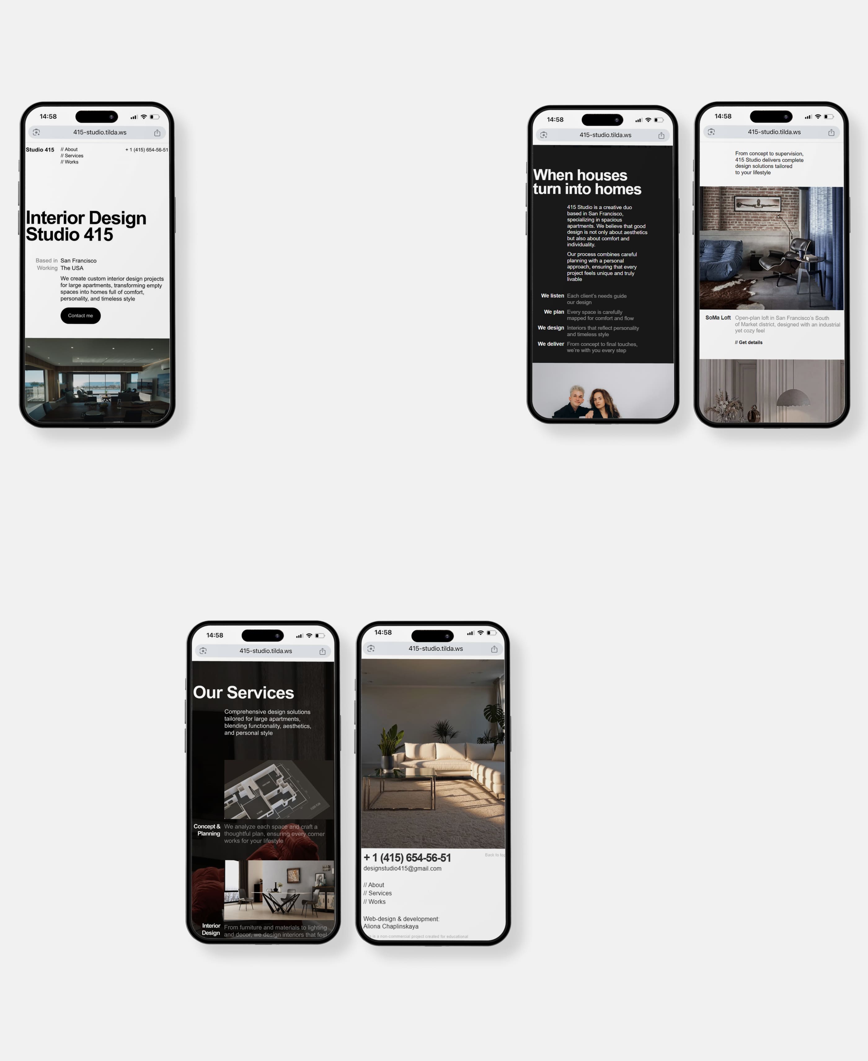 Сайт студии дизайна интерьера, тильда, лендинг компании — Изображение №8 — Интерфейсы, Анимация на Dprofile