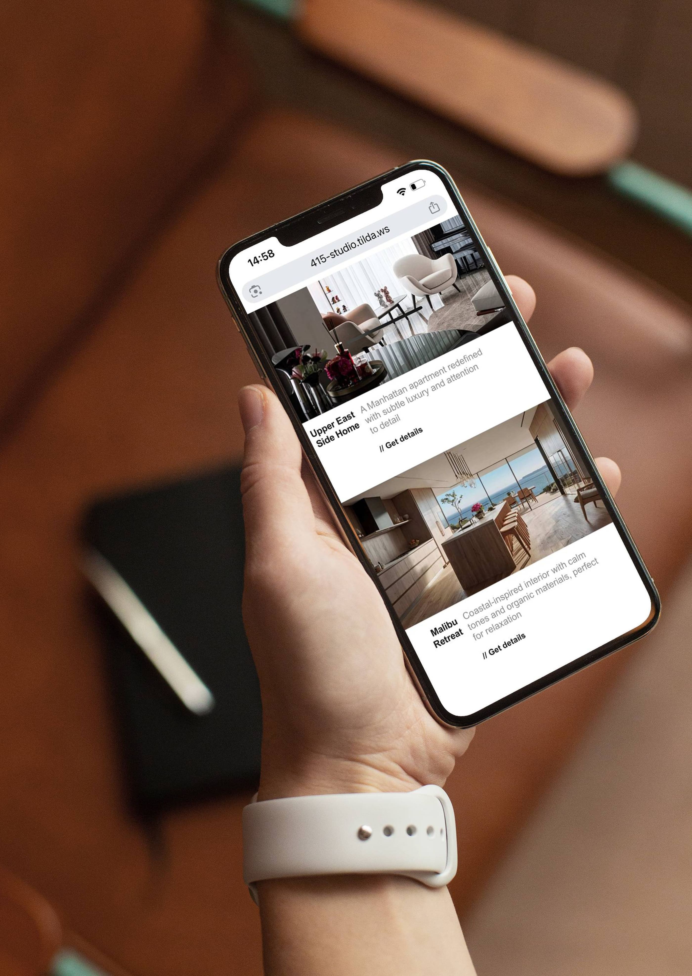 Сайт студии дизайна интерьера, тильда, лендинг компании — Изображение №4 — Интерфейсы, Анимация на Dprofile
