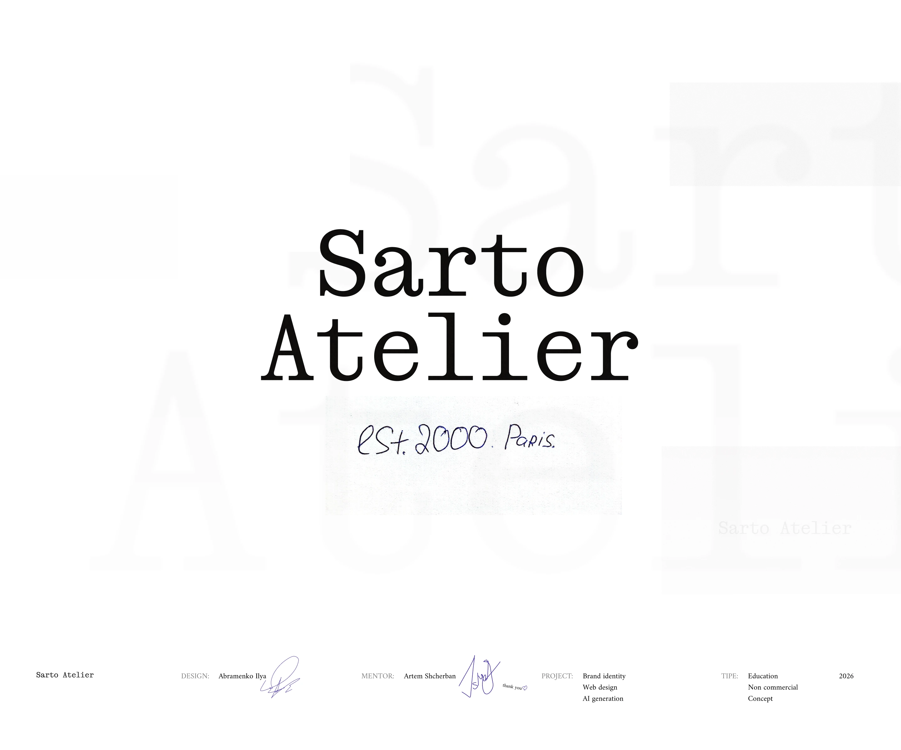 Sarto Atelier — Изображение №30 — Интерфейсы, Брендинг на Dprofile