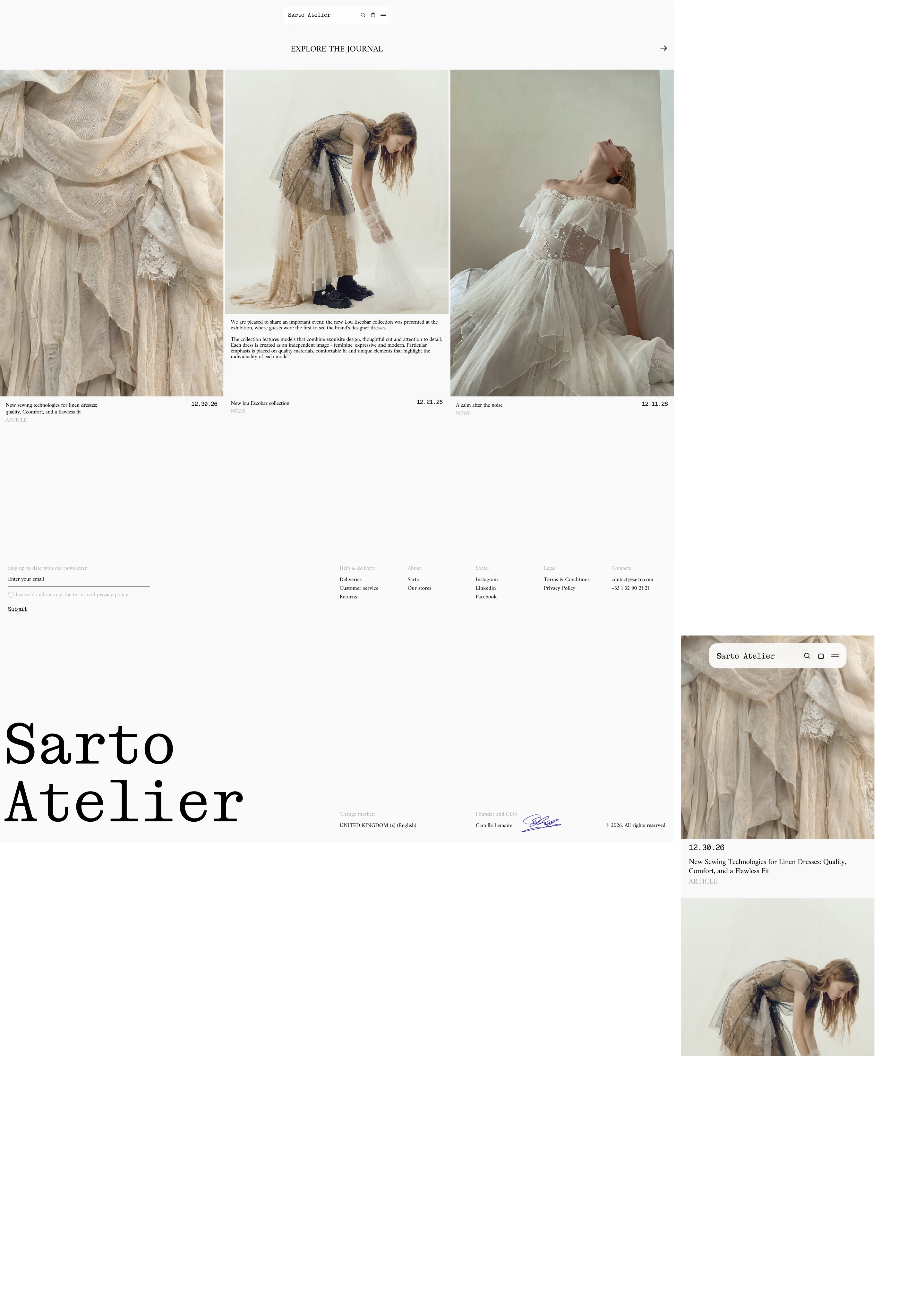 Sarto Atelier — Изображение №6 — Интерфейсы, Брендинг на Dprofile