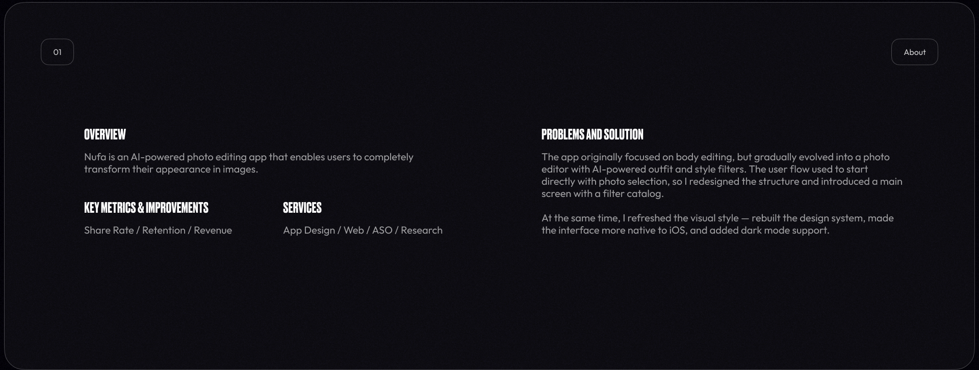 Nufa AI — Изображение №2 — Интерфейсы на Dprofile