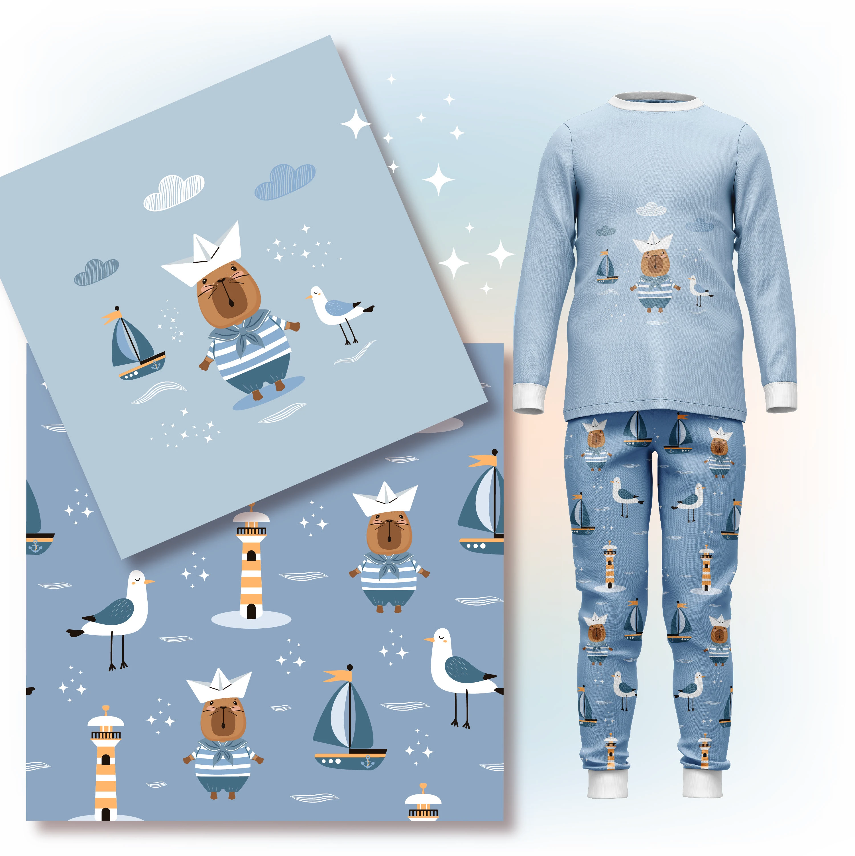 Капибары. Принты. Бесшовные паттерны. Векторный дизайн. — Изображение №5 — Иллюстрация, Графика на Dprofile