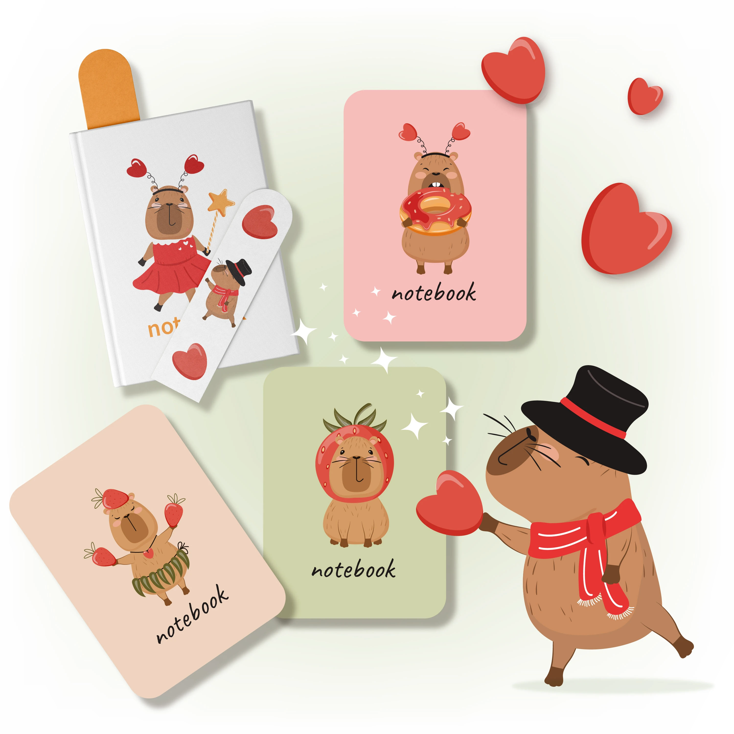 Капибары. Принты. Бесшовные паттерны. Векторный дизайн. — Изображение №4 — Иллюстрация, Графика на Dprofile