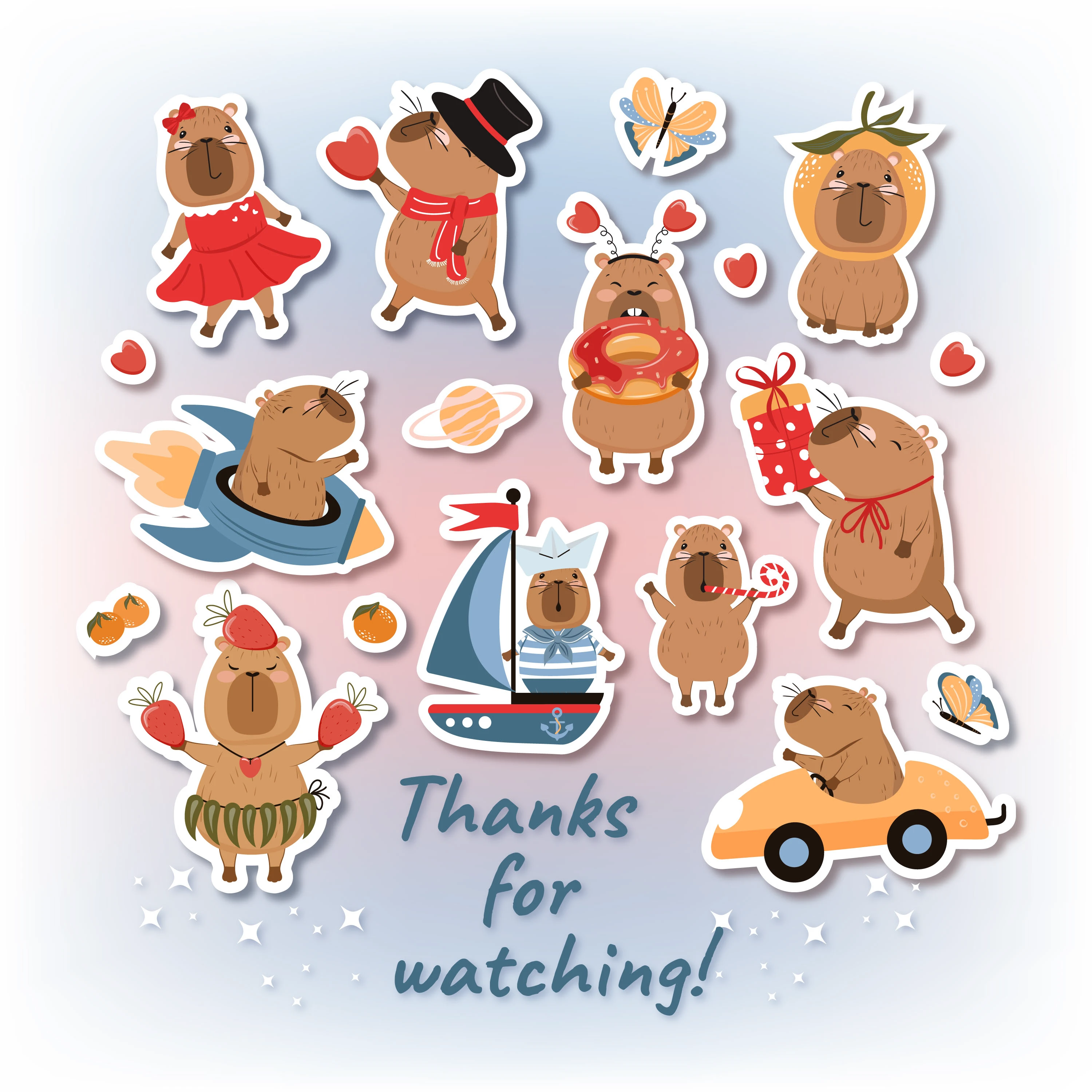 Капибары. Принты. Бесшовные паттерны. Векторный дизайн. — Изображение №7 — Иллюстрация, Графика на Dprofile