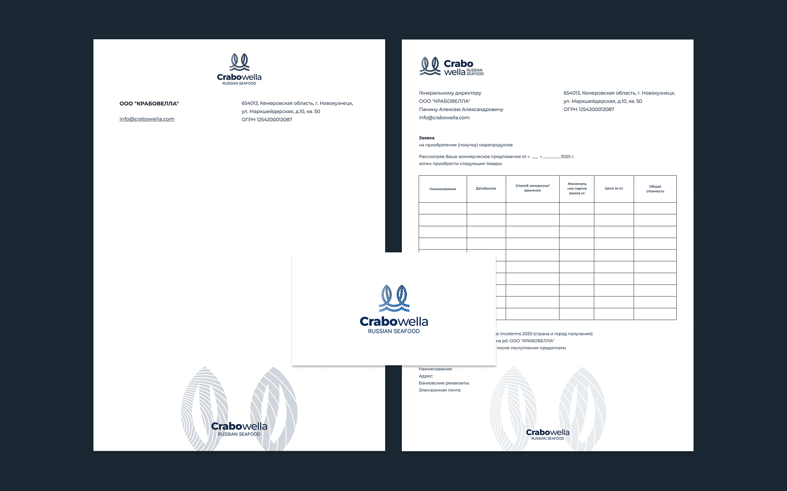 Логотип и фирменный стиль для компании Crabowella — Изображение №11 — Брендинг на Dprofile
