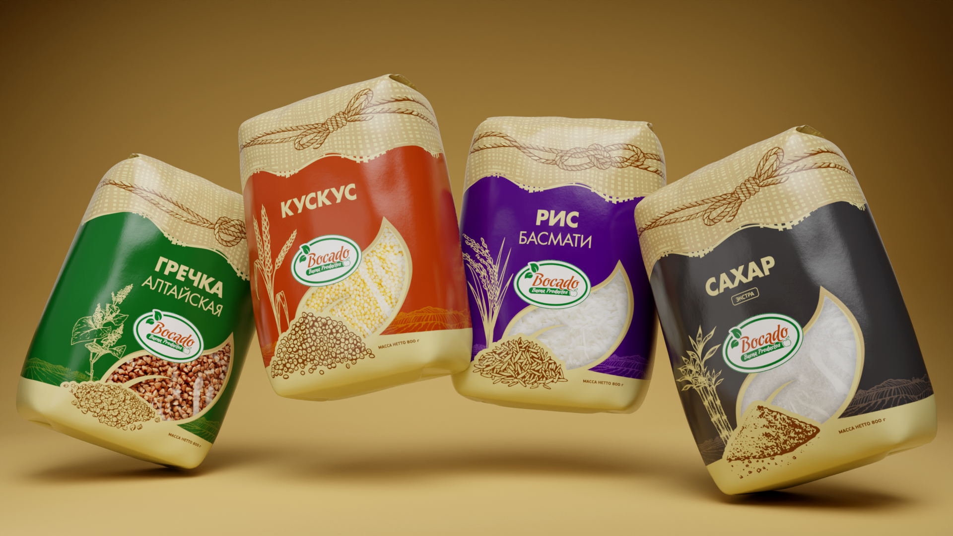 Этикетки круп TM BOCADO — Изображение №3 — Брендинг, Графика на Dprofile