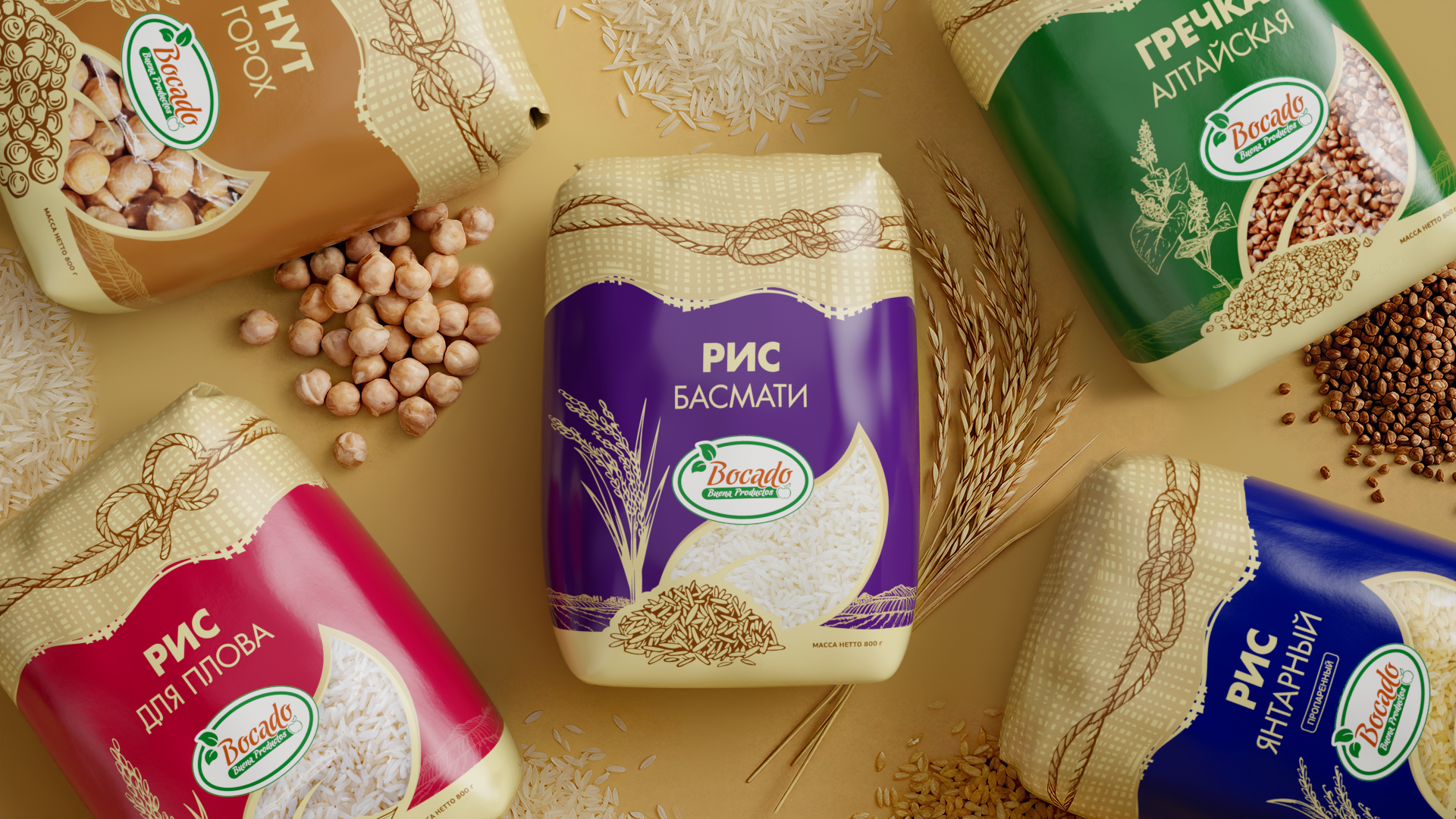 Этикетки круп TM BOCADO — Изображение №2 — Брендинг, Графика на Dprofile