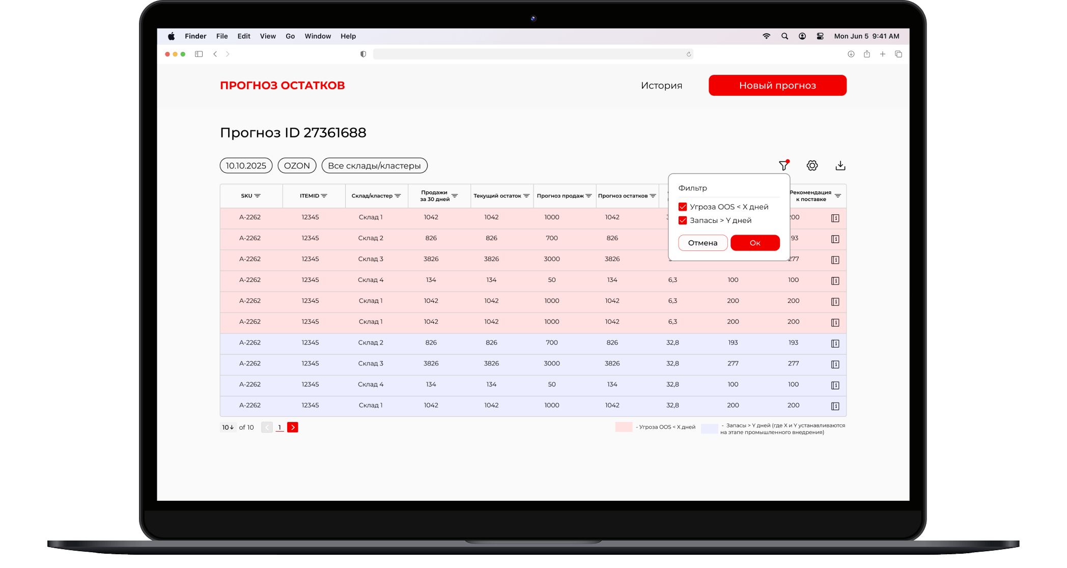 Сервис прогнозирования поставок на склады маркетплейсов — Изображение №1 — Интерфейсы на Dprofile