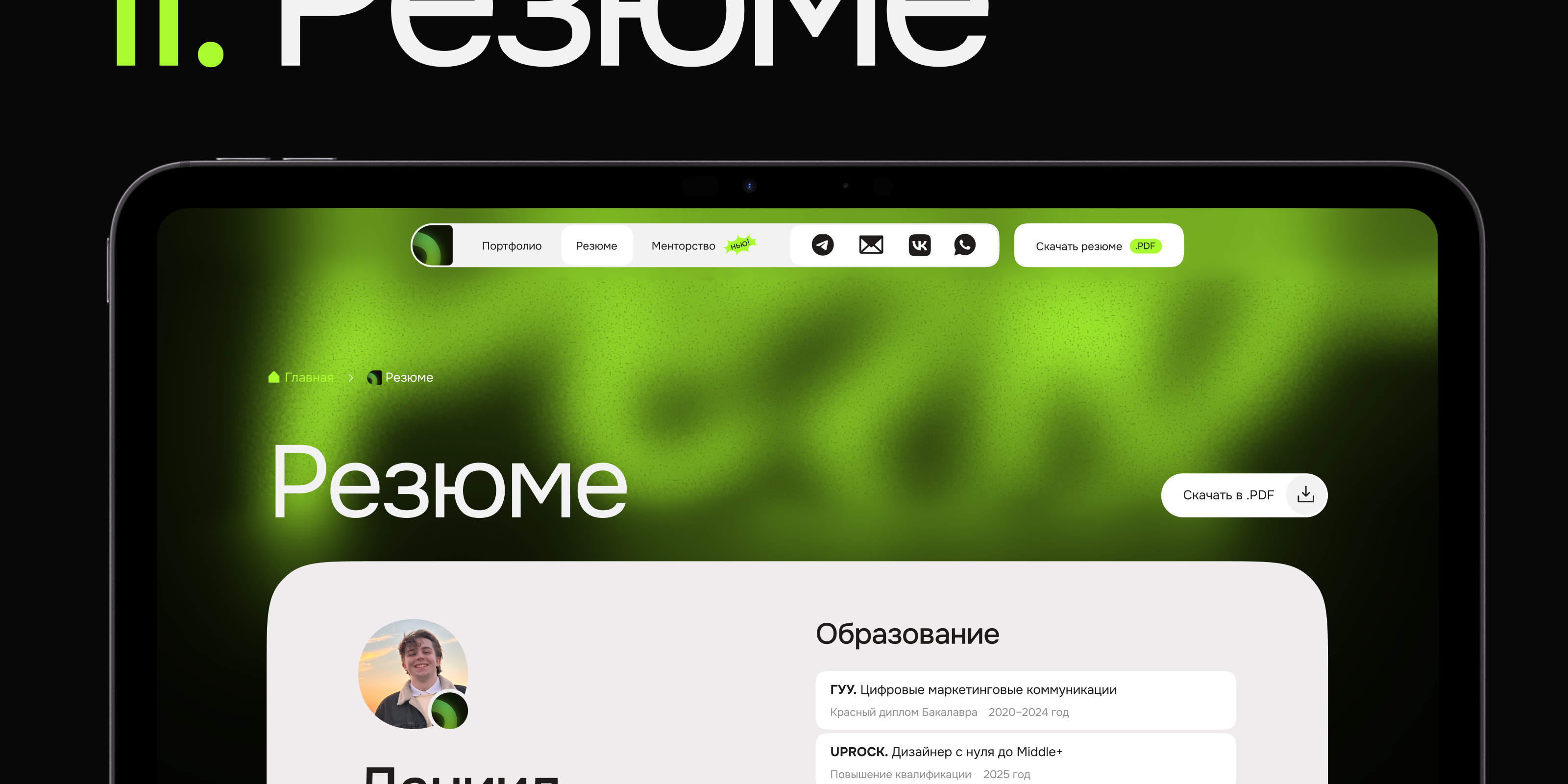 🎨 Личный сайт-портфолио · Даня Ширяев — Изображение №19 — Интерфейсы, Брендинг на Dprofile