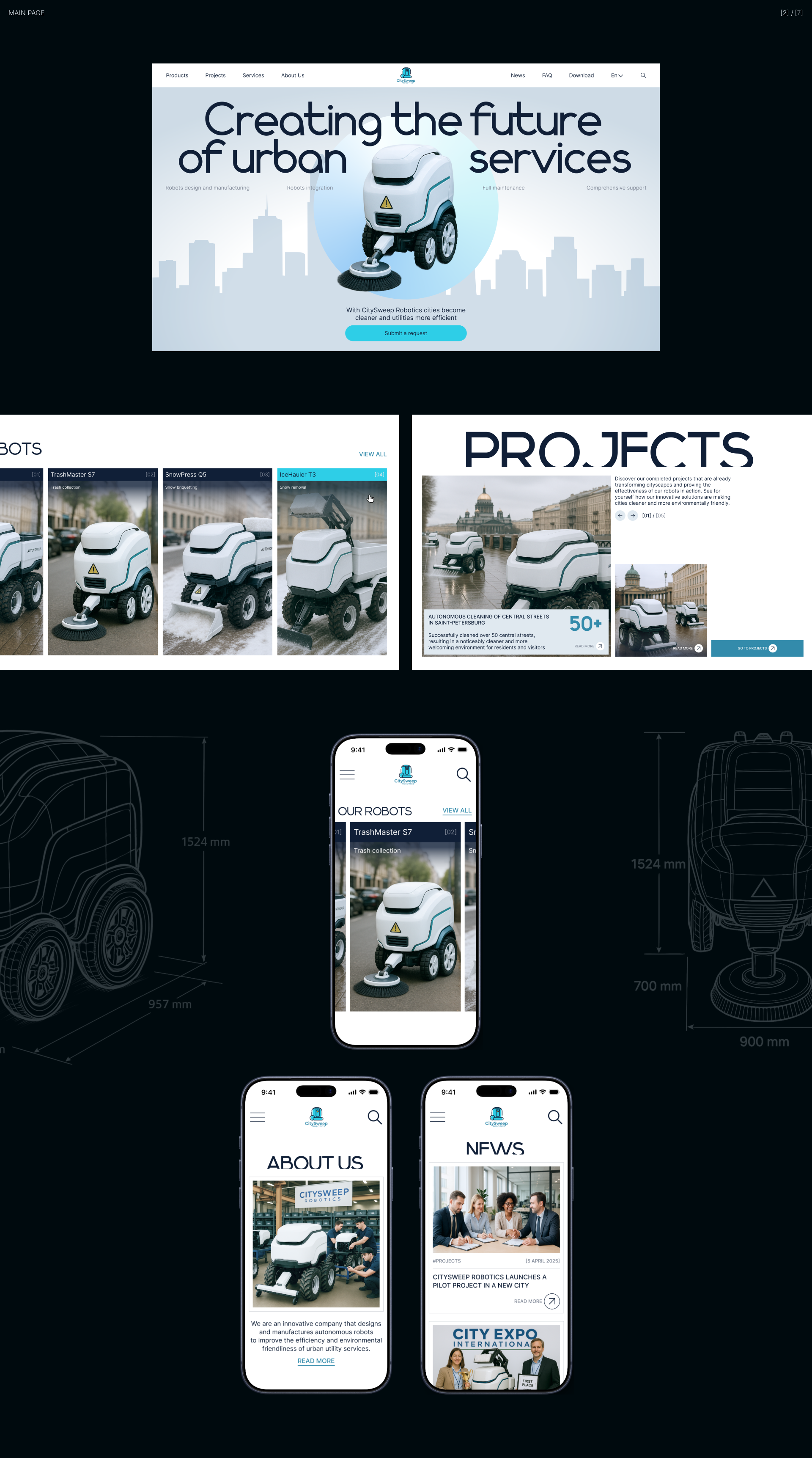 CitySweep Robotics |Корпоративный сайт — Изображение №3 — Интерфейсы, Брендинг на Dprofile