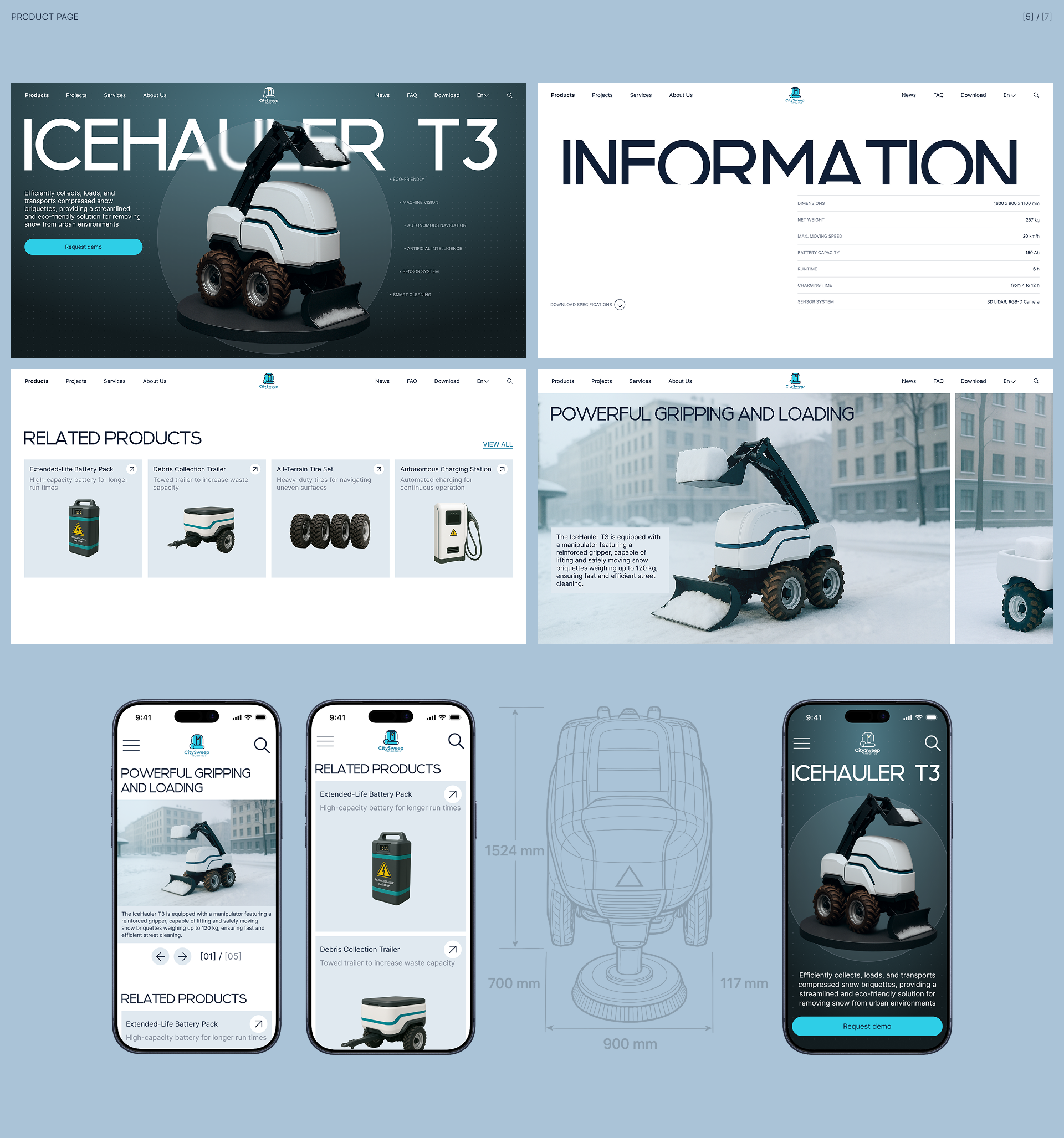 CitySweep Robotics |Корпоративный сайт — Изображение №7 — Интерфейсы, Брендинг на Dprofile