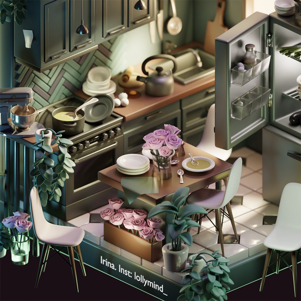 Isometric kitchen — Изображение №3 — Иллюстрация, 3D на Dprofile