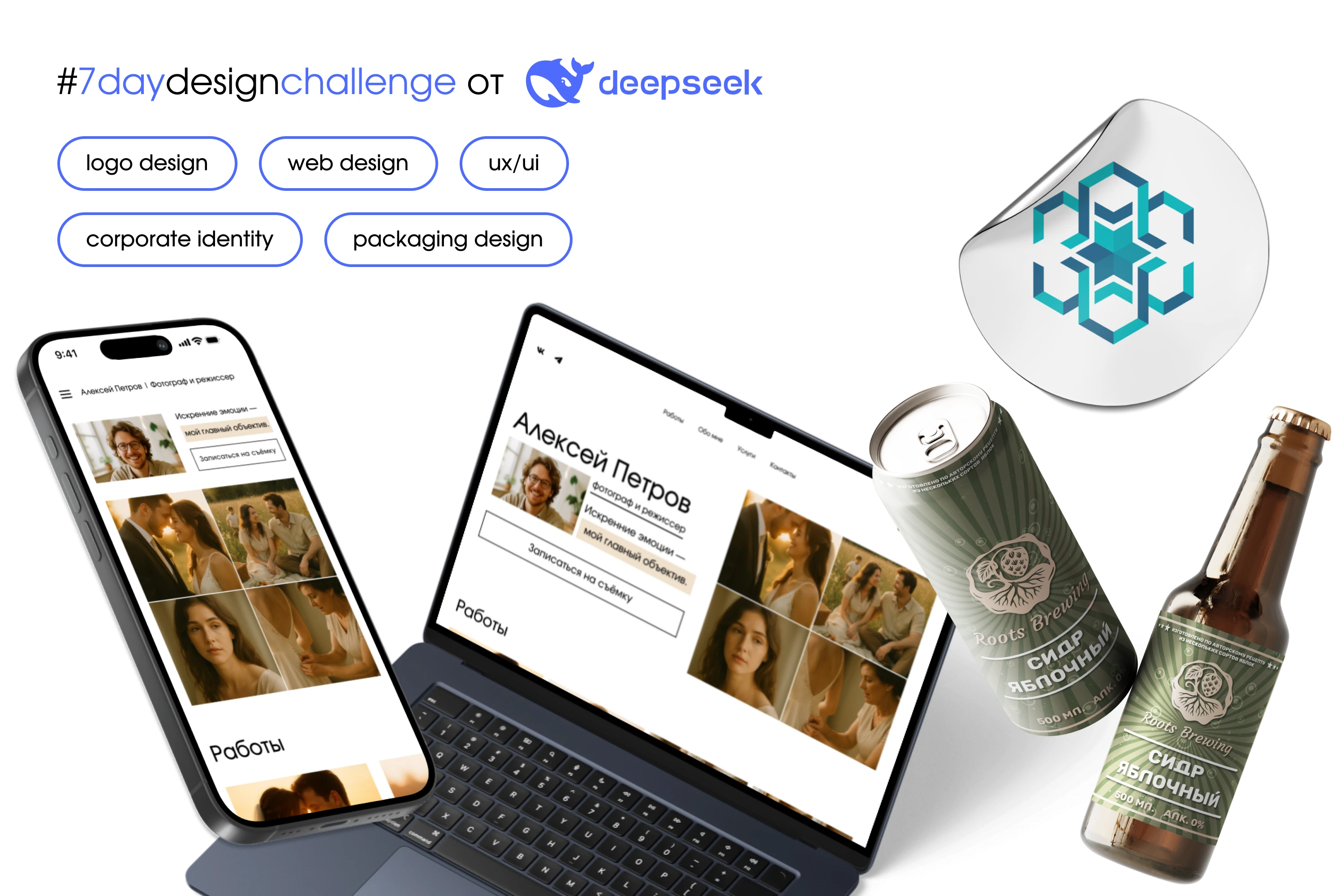 #7daydesignchallenge от Deepseek — Изображение №1 — Интерфейсы, Брендинг на Dprofile