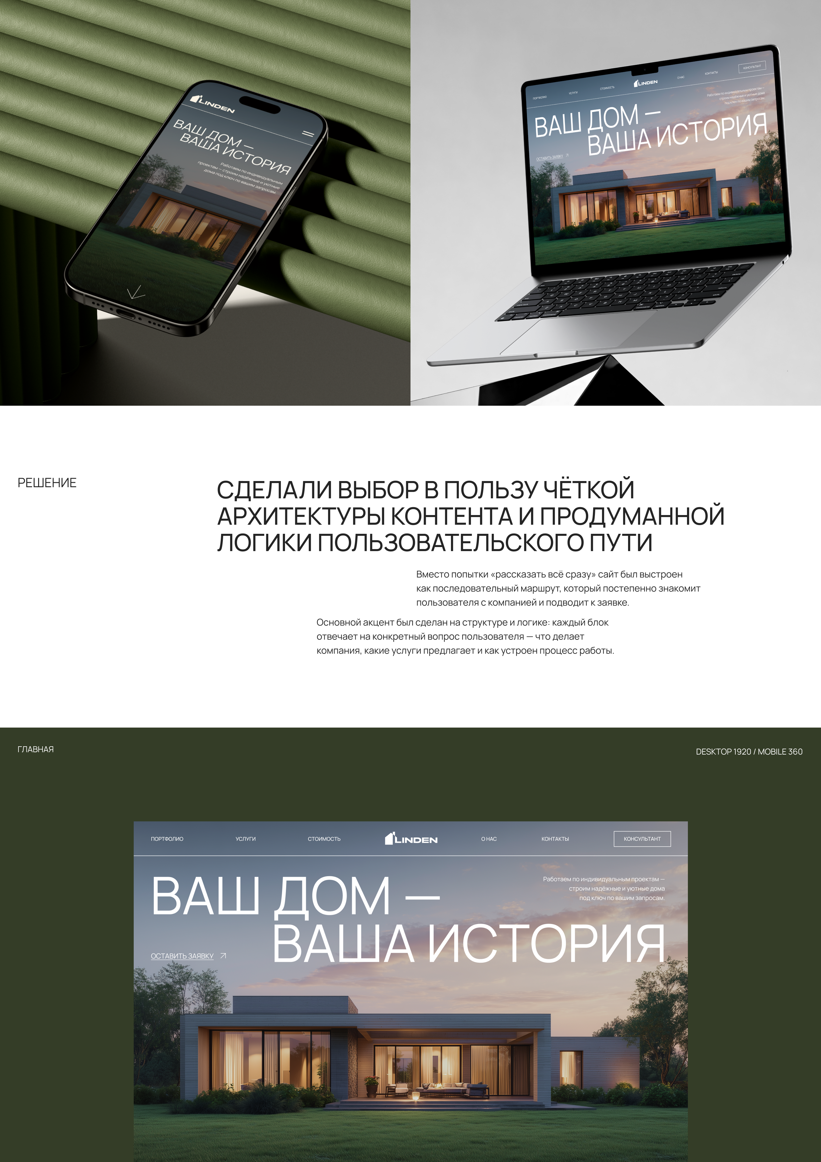 Linden Website | Сайт строительной компании — Изображение №2 — Интерфейсы на Dprofile
