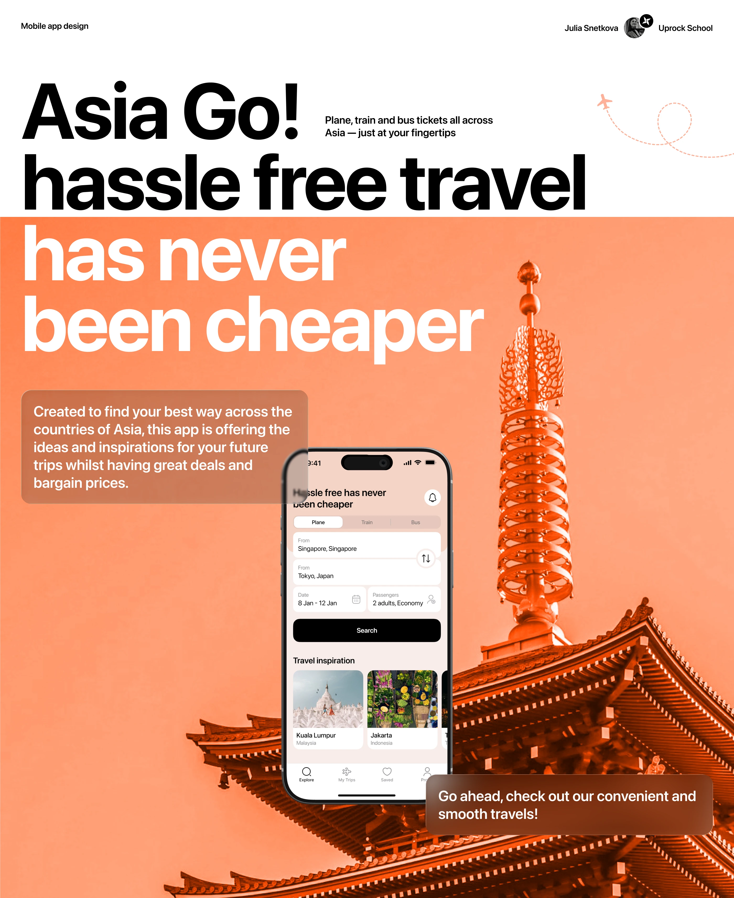 Asia Go! | Travel booking app — Изображение №1 — Интерфейсы на Dprofile