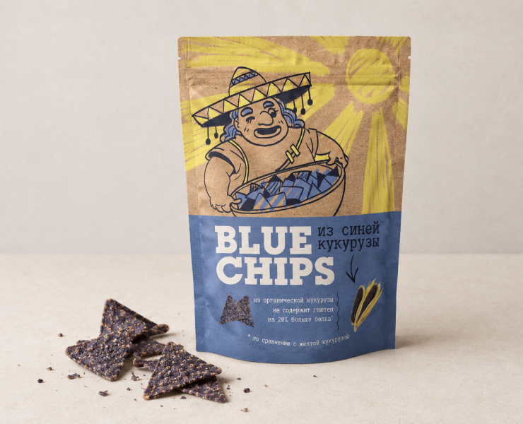 Blue chips  | Упаковка — Иллюстрация, Брендинг на Dprofile