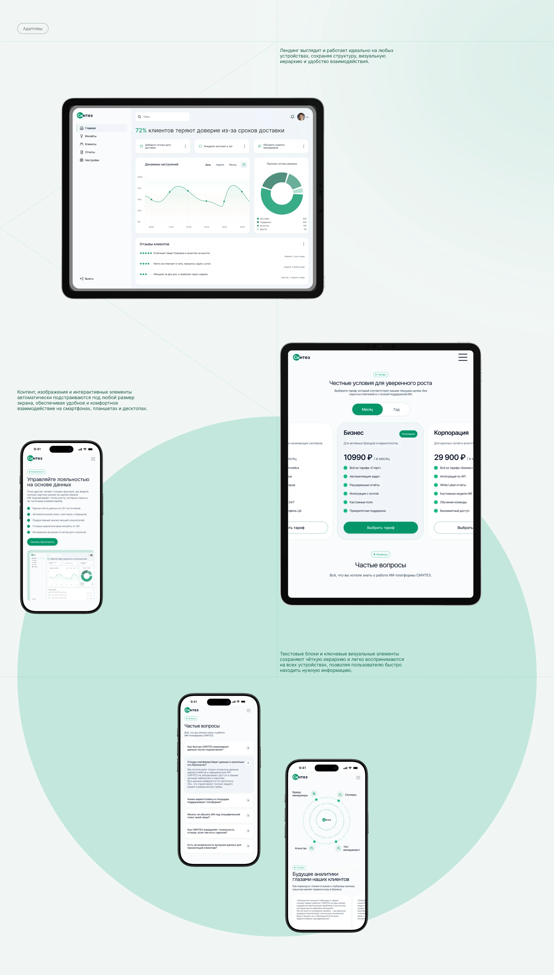 SaaS лендинг / AI-платформа для анализа клиентских инсайтов — Изображение №11 — Интерфейсы на Dprofile