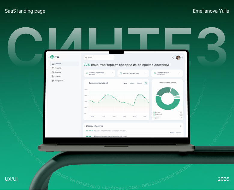 SaaS лендинг / AI-платформа для анализа клиентских инсайтов на Dprofile