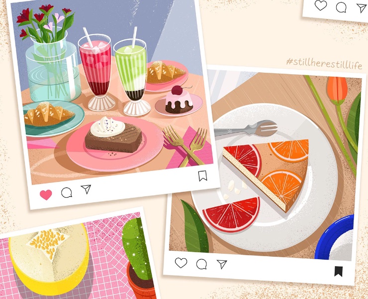 Серия иллюстраций | #stillherestilllife — Иллюстрация, Графика на Dprofile
