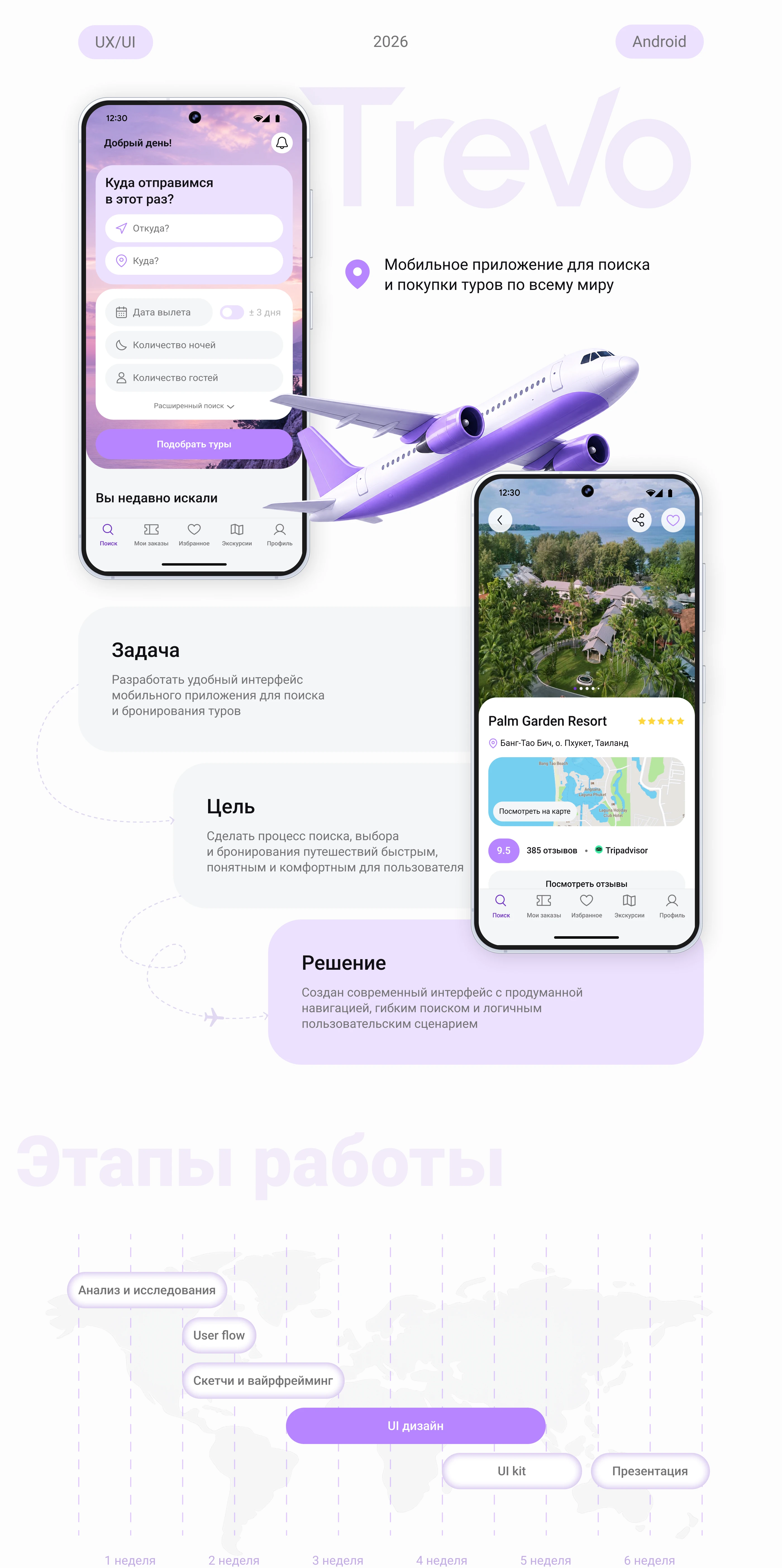 Trevo | Приложение для поиска туров | Travel app — Изображение №1 — Интерфейсы на Dprofile