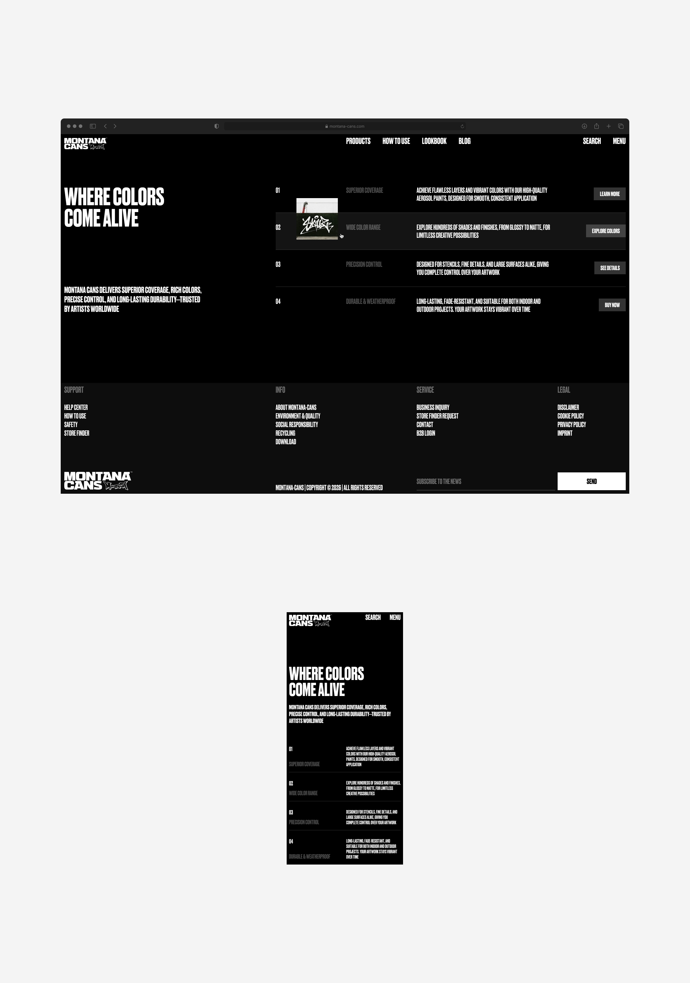 Montana Cans / Web — Изображение №15 — Интерфейсы на Dprofile